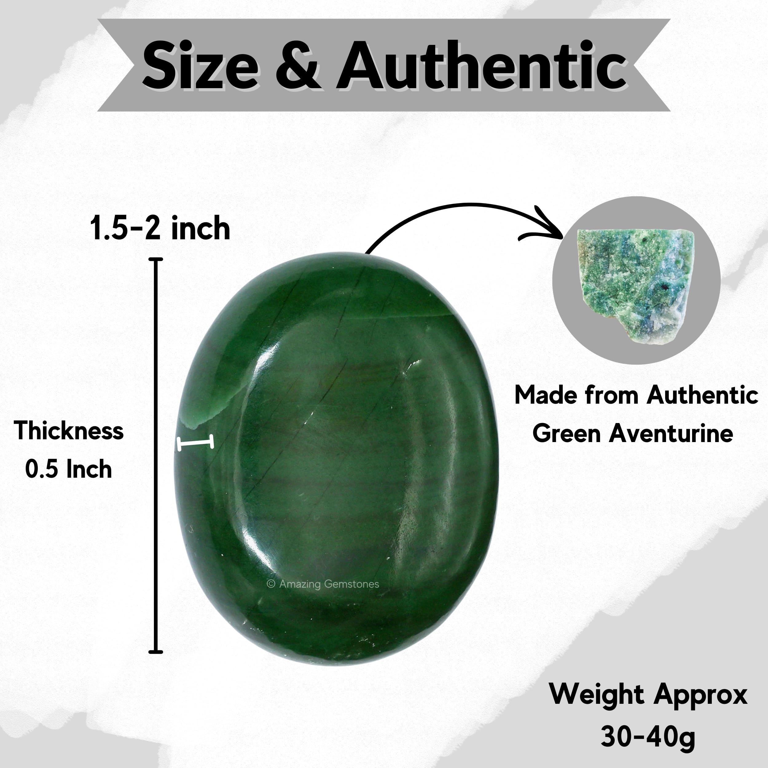 Amazing Gemstone aventurine vert pierre-paume pour méditation et équilibre intérieur