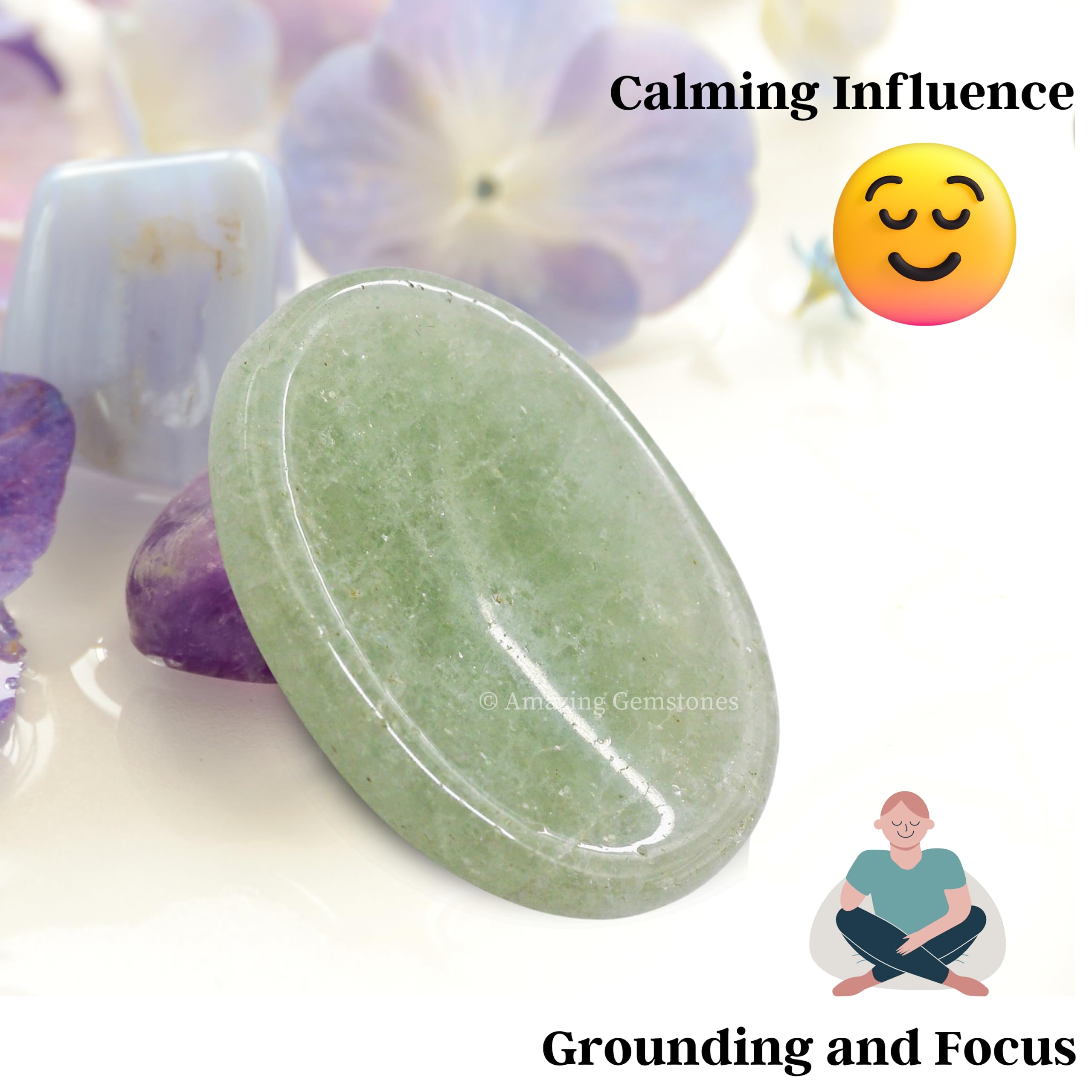 Amazing Gemstone — main tenant la pierre d'inquiétude pour la pratique consciente.
