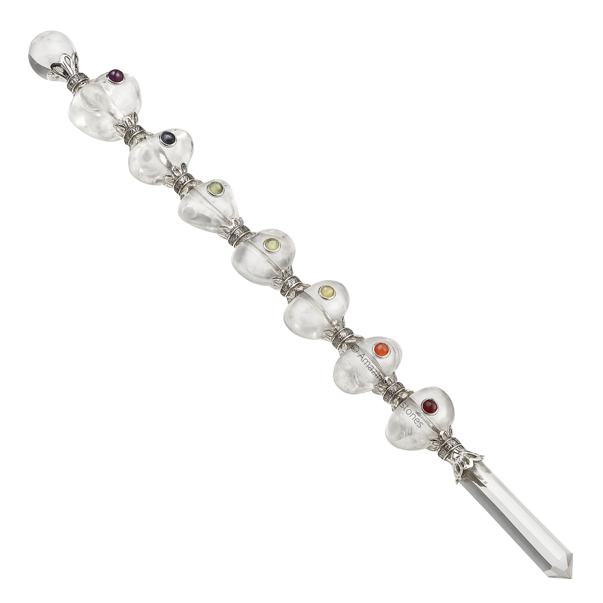 Amazing Gemstone bâton chakra quartz clair, équilibre des énergies et harmonie.
