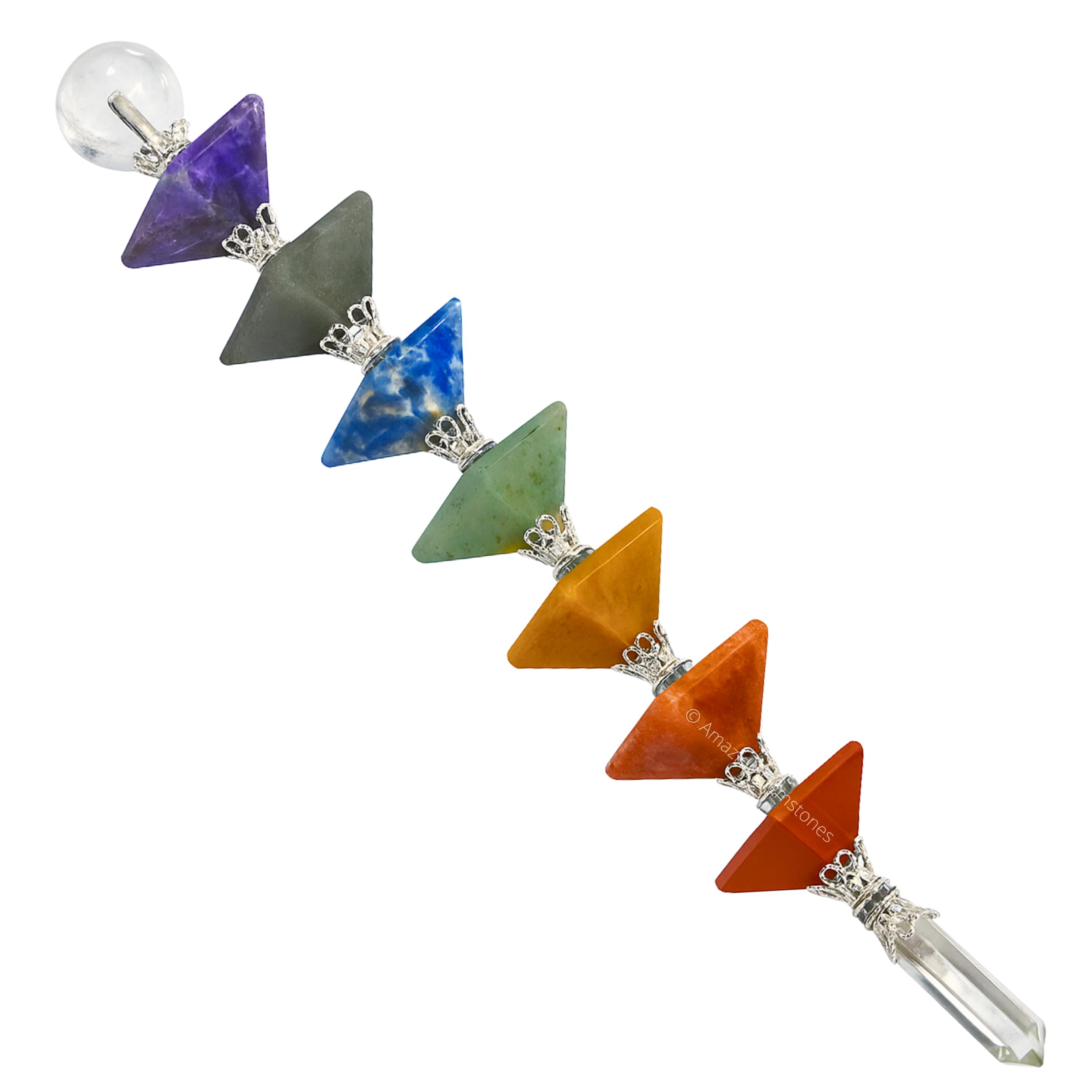 Amazing Gemstone bâton cristal chakra pyramide pour équilibre énergétique
