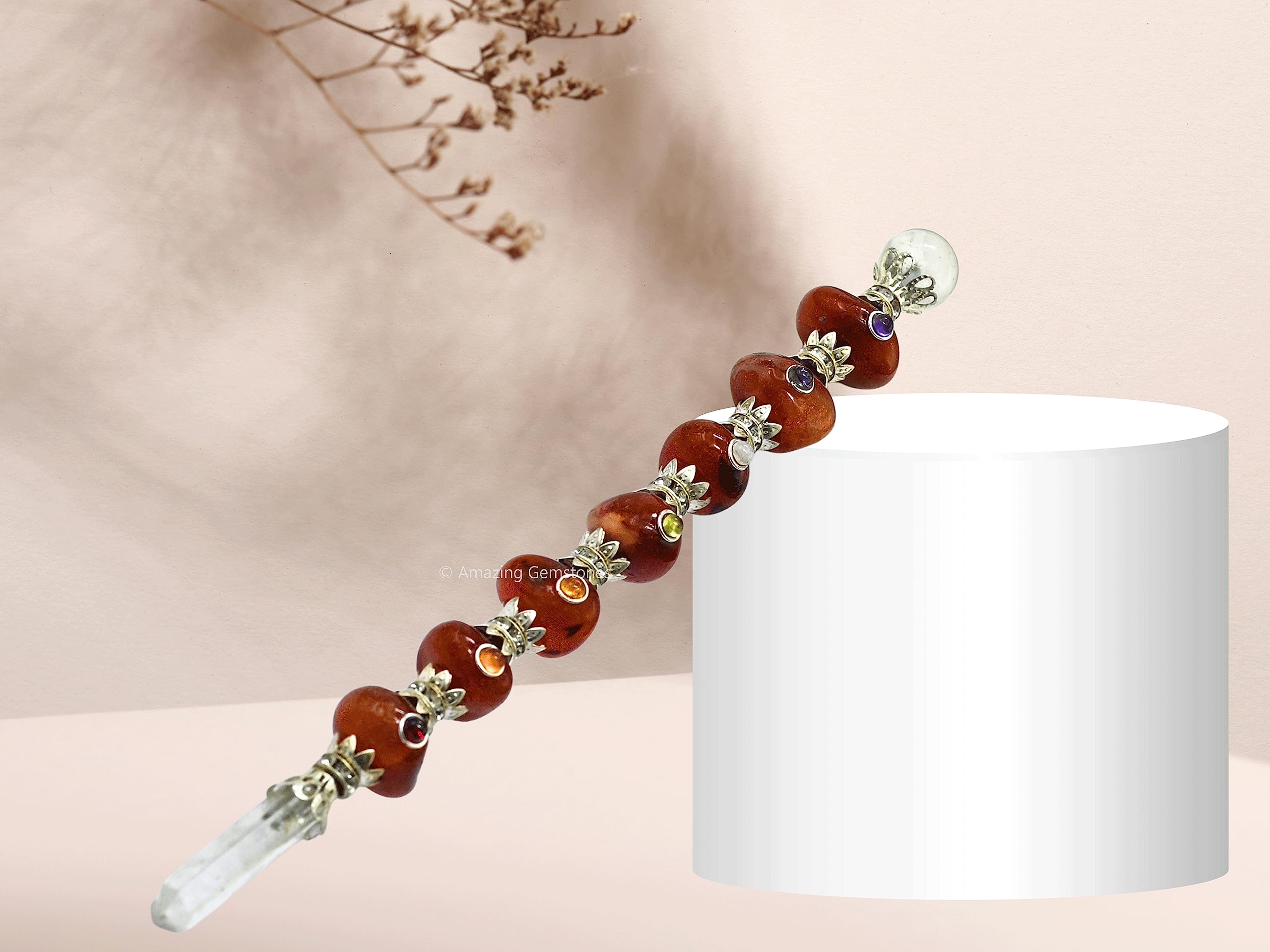 Amazing Gemstone baton-energie-soin-carnelian, aide à canaliser l'énergie lors des soins énergétiques.