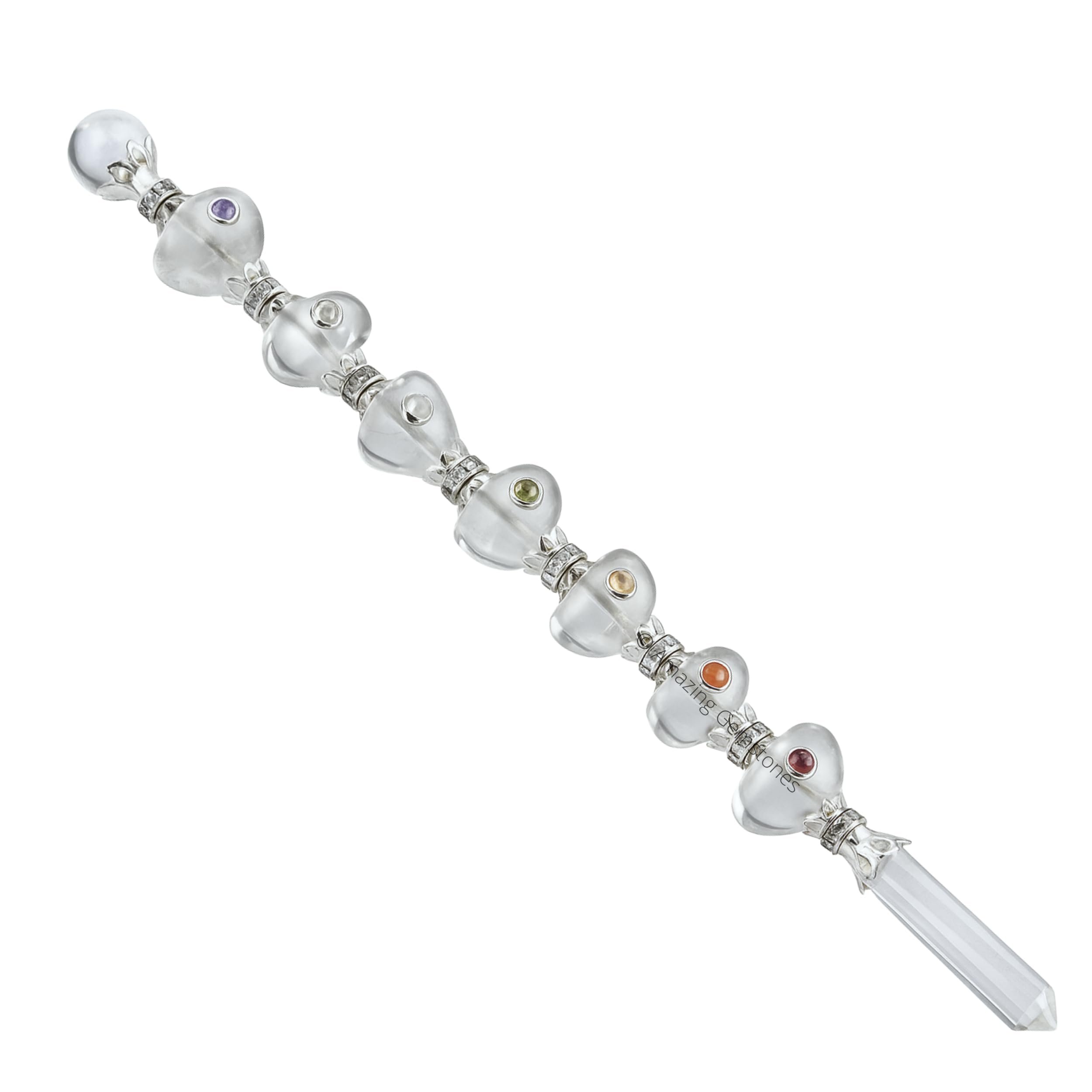 Amazing Gemstone bâton magie quartz clair, outil polyvalent pour rituels et pratique spirituelle.