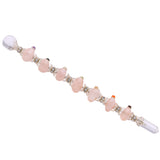 Bâton Amazing Gemstone en quartz rose pour pratiques magiques et concentration spirituelle.
