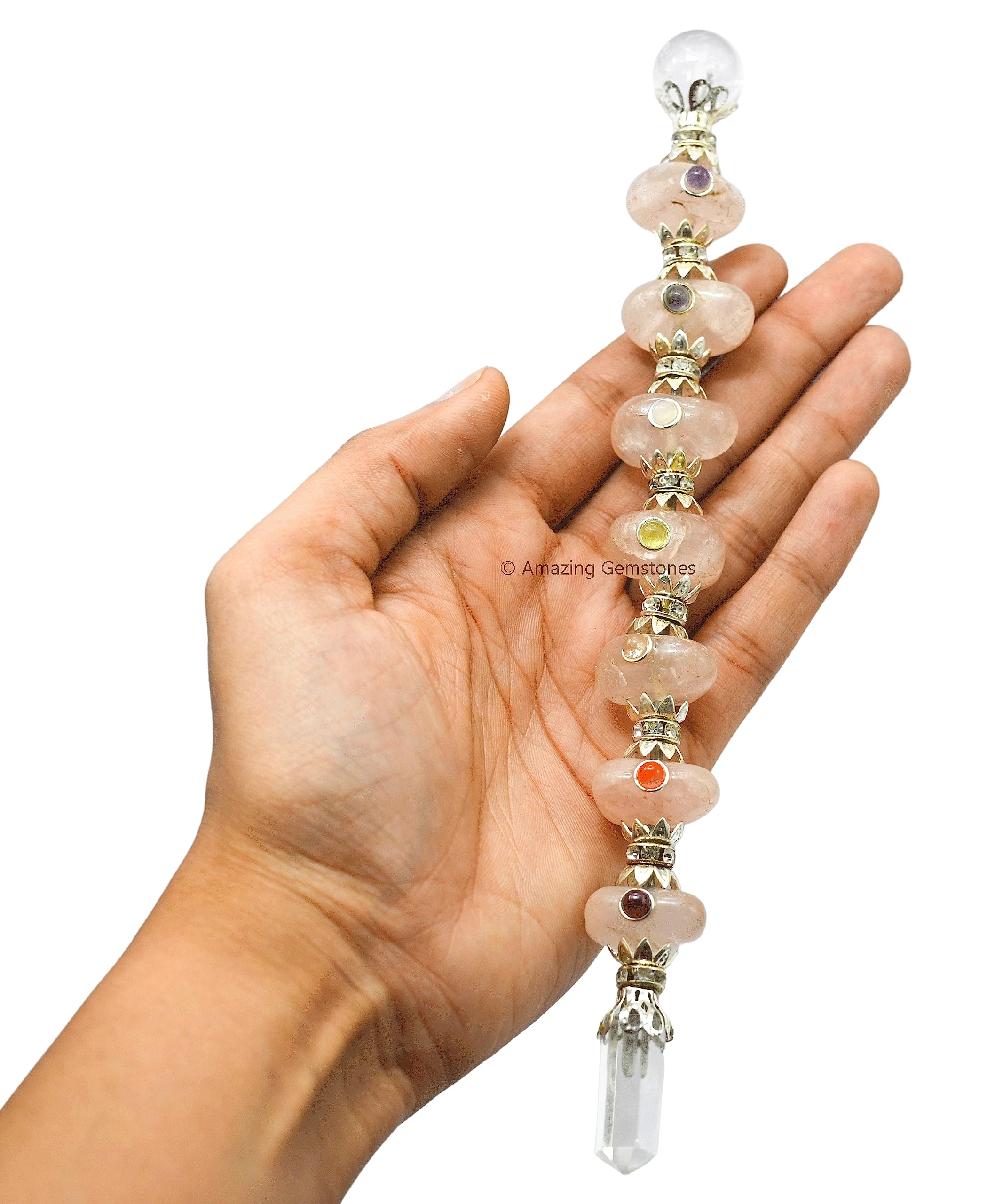 Bâton Amazing Gemstone en quartz rose, cadeau parfait de cristaux pour calmer l'esprit.