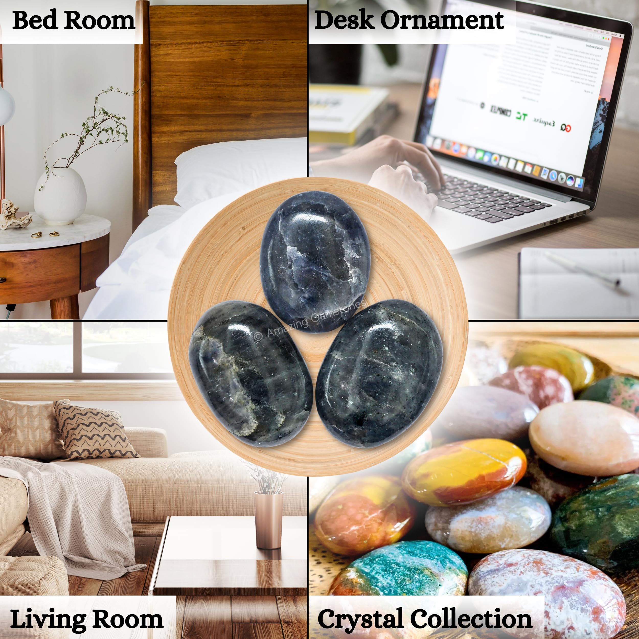 Amazing Gemstone – bijou zen iolite pour décor apaisant et énergie douce.