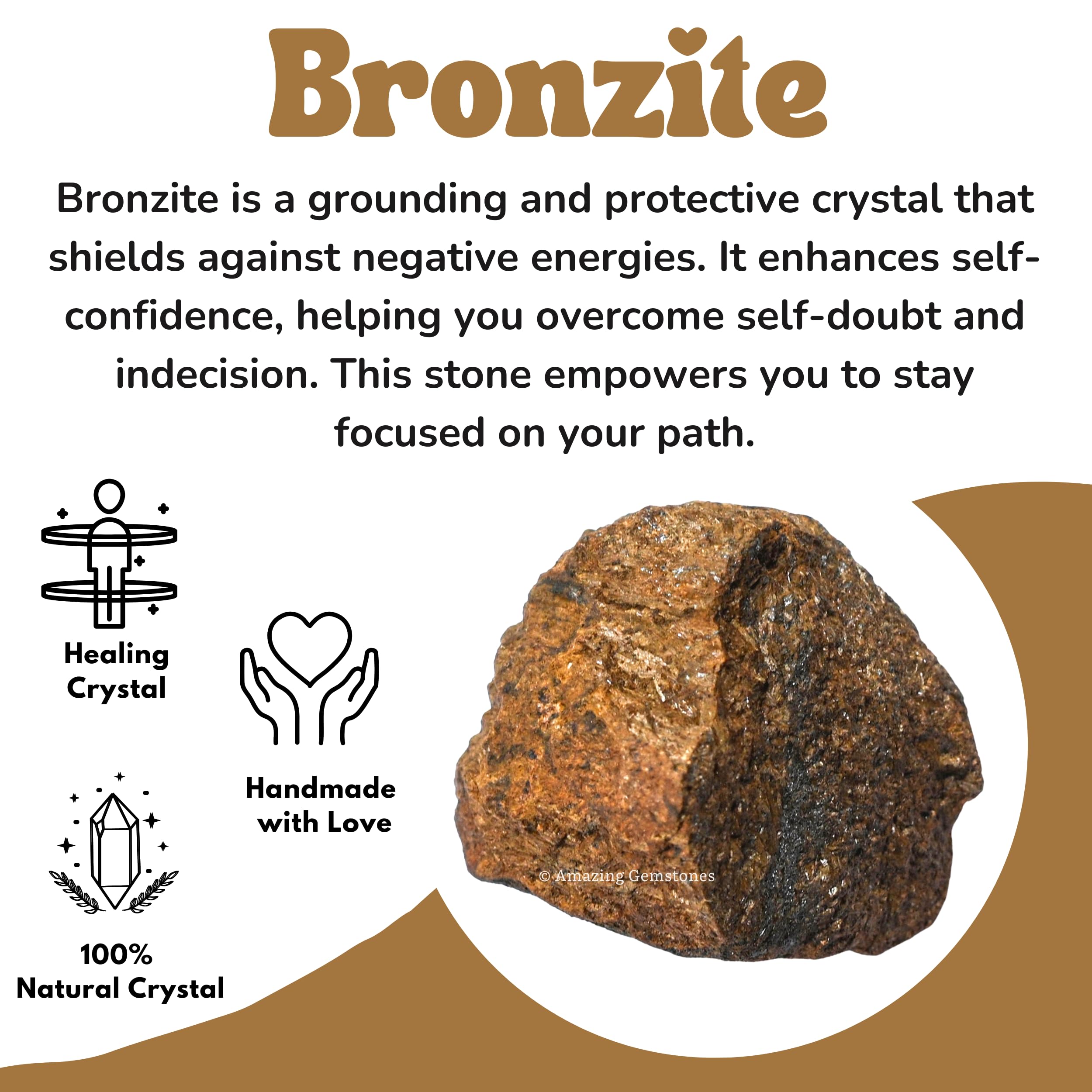 Amazing Gemstone Bronzite-sac-velours, livré dans un sachet velours prêt à offrir.