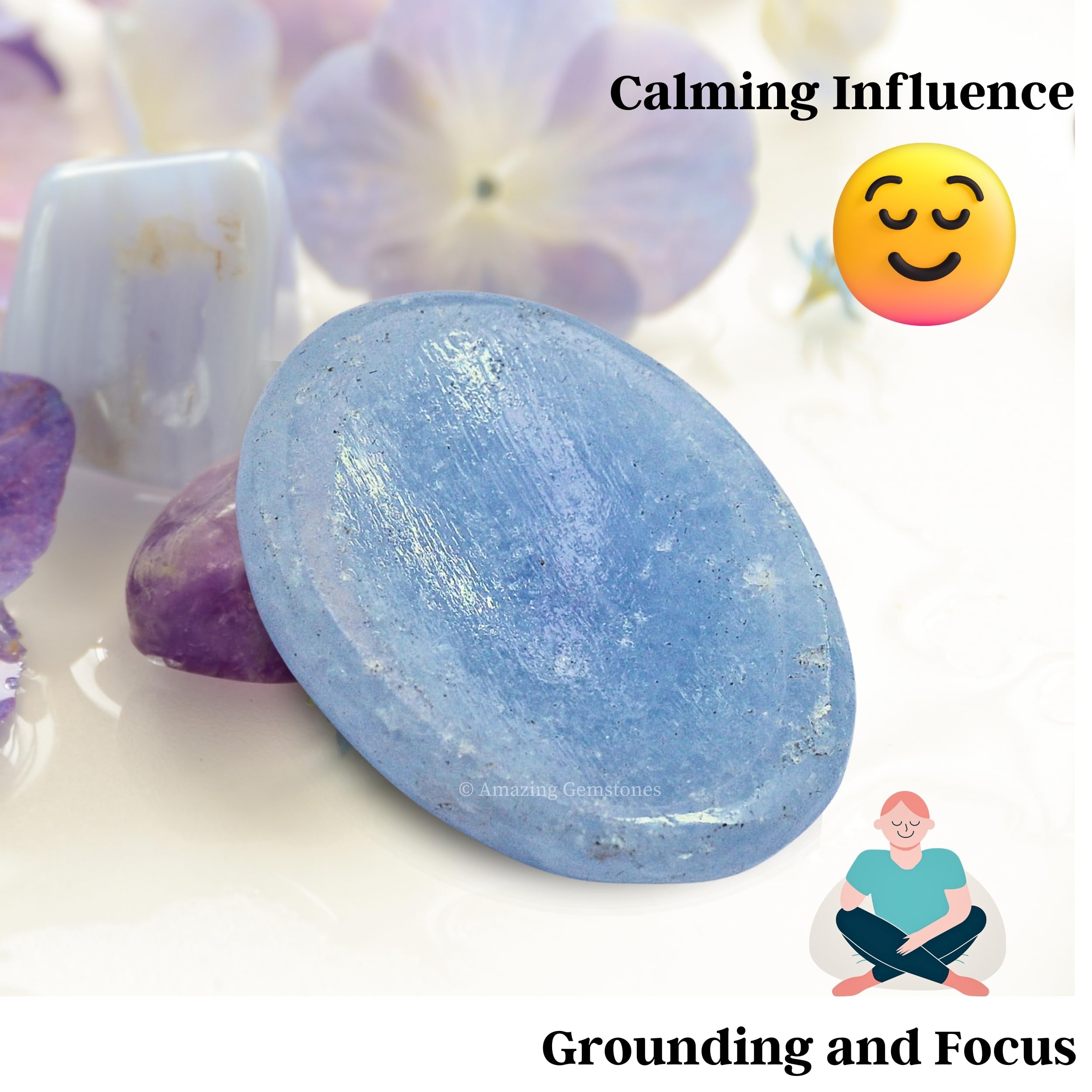Amazing Gemstone – cadeau pierre détentrice de bien-être bleu, idée cadeau pensée et utile.