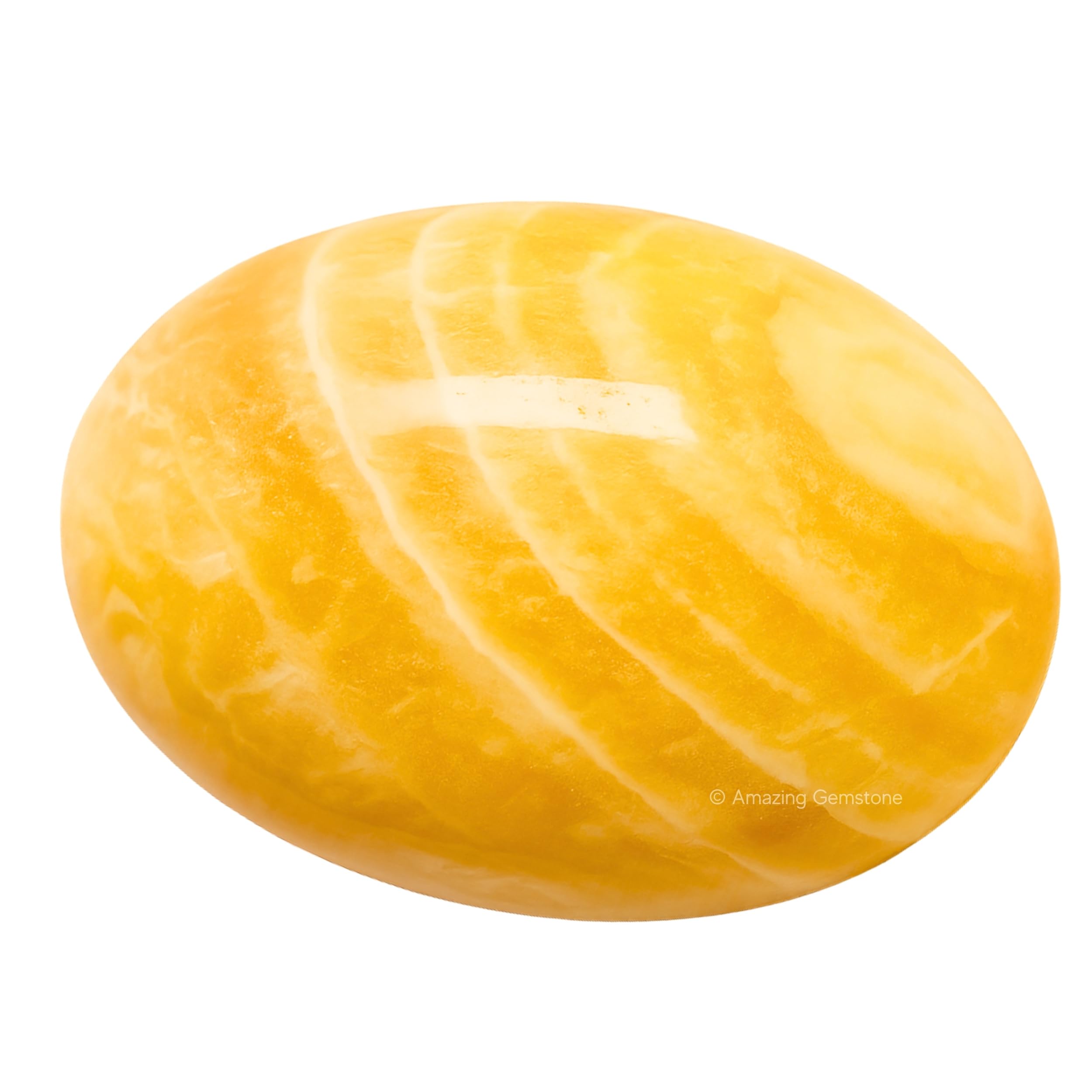Amazing Gemstone Calcite Jaune — pierre massage paume pour routine zen
