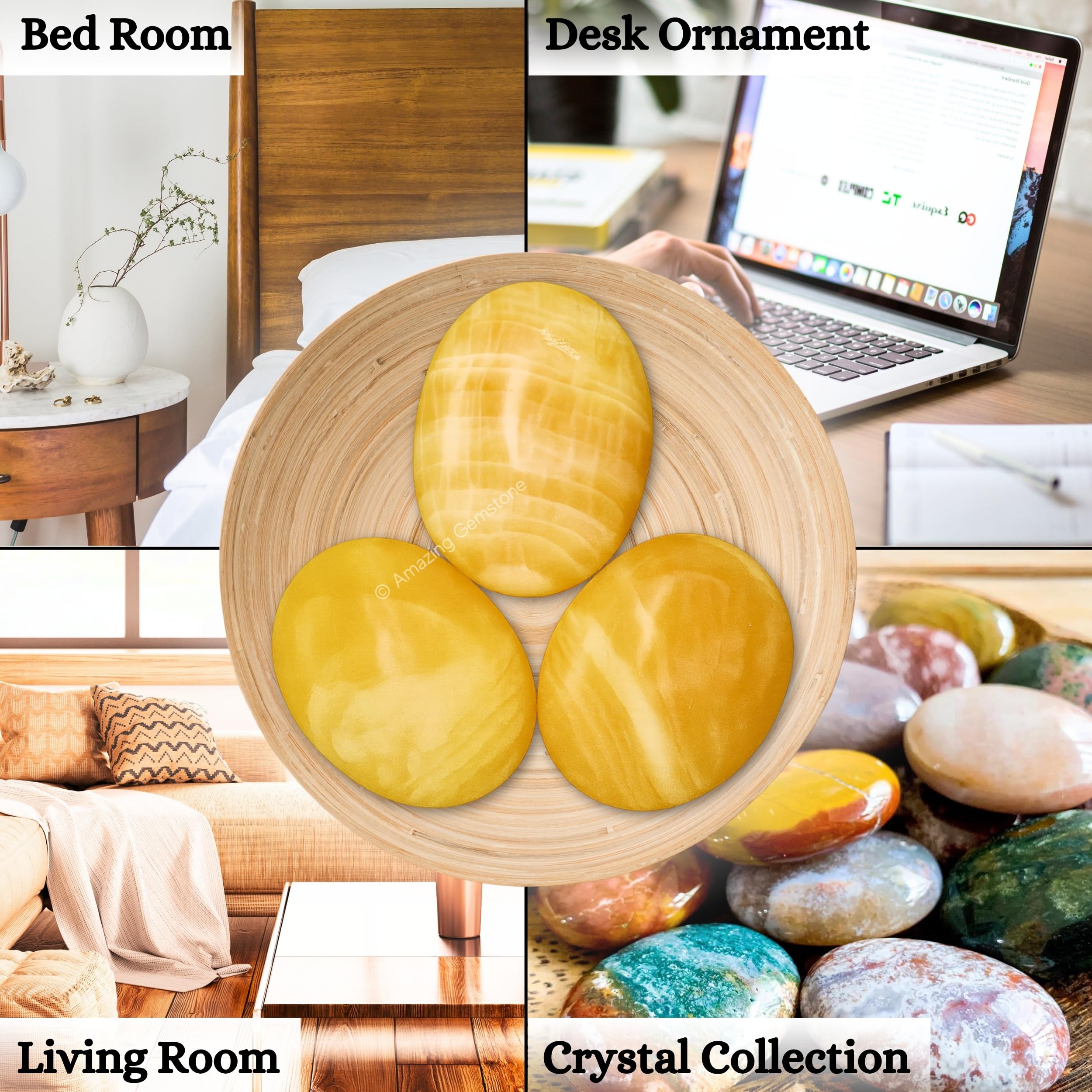 Amazing Gemstone Calcete Jaune — pochette velours incluse, rangement élégant