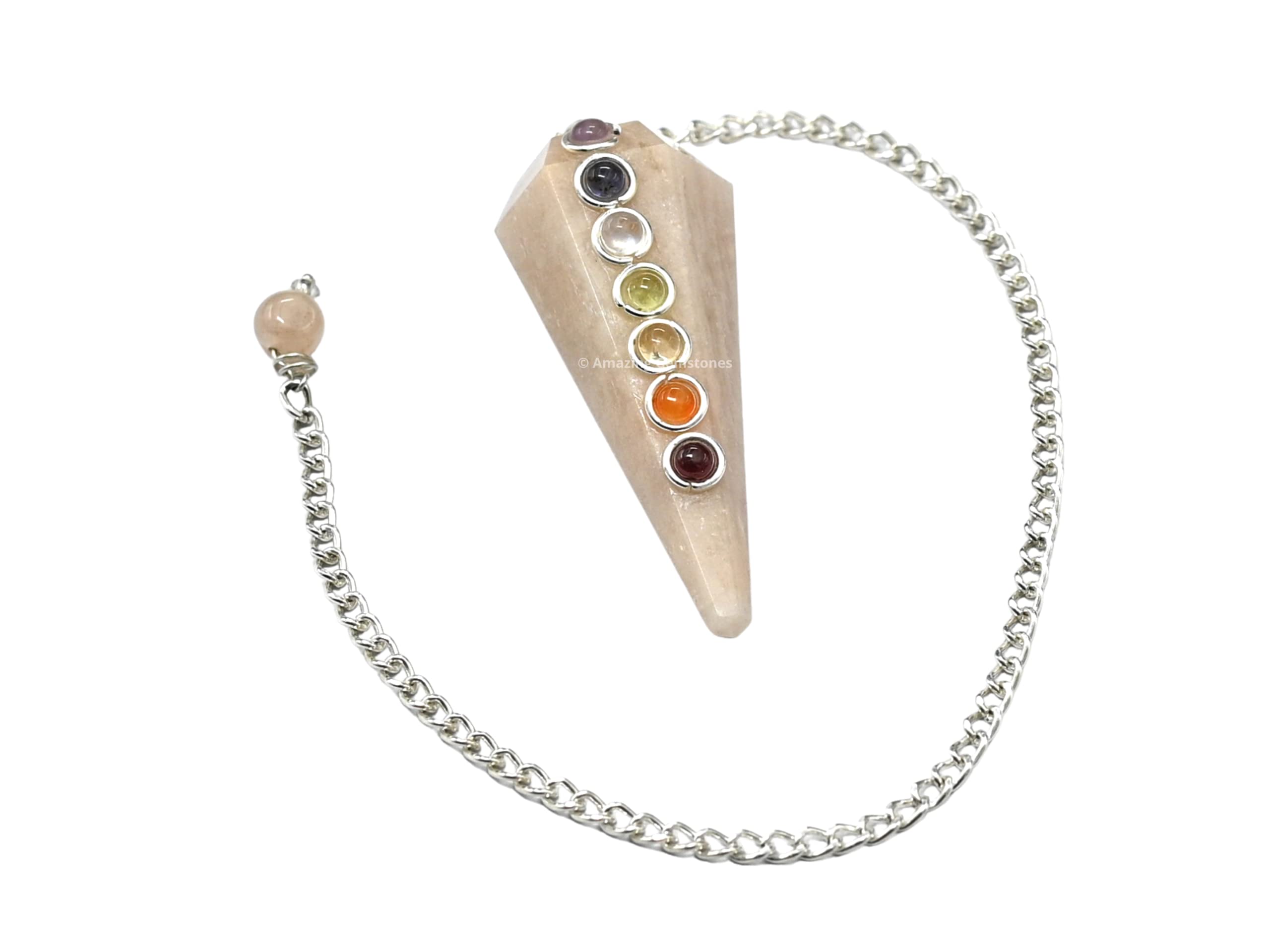 Amazing Gemstone chaîne et pendule avec quartz clair, utile pour les rituels énergétiques.