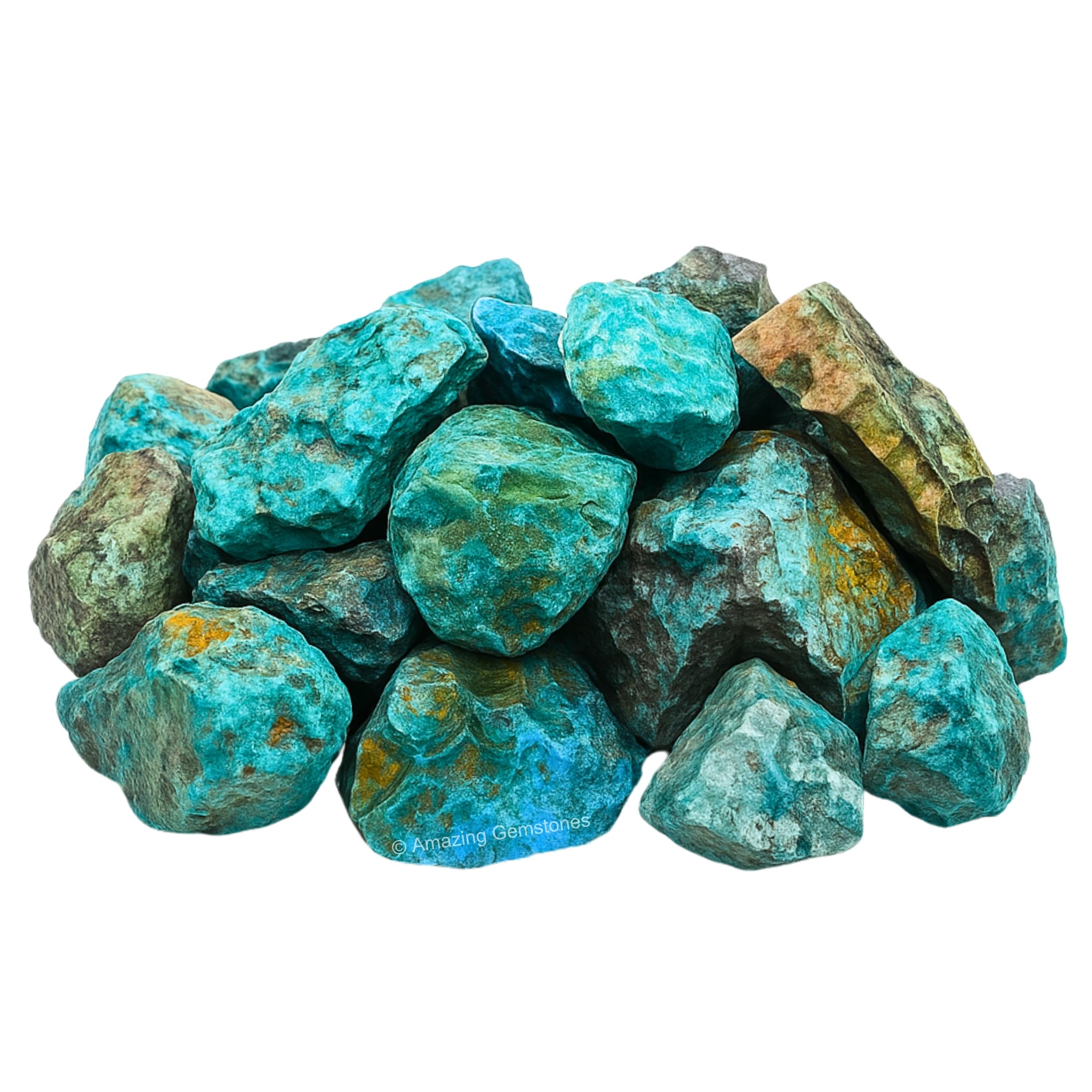 Amazing Gemstone Chrysocolla avec certificat d’authenticité inclus.