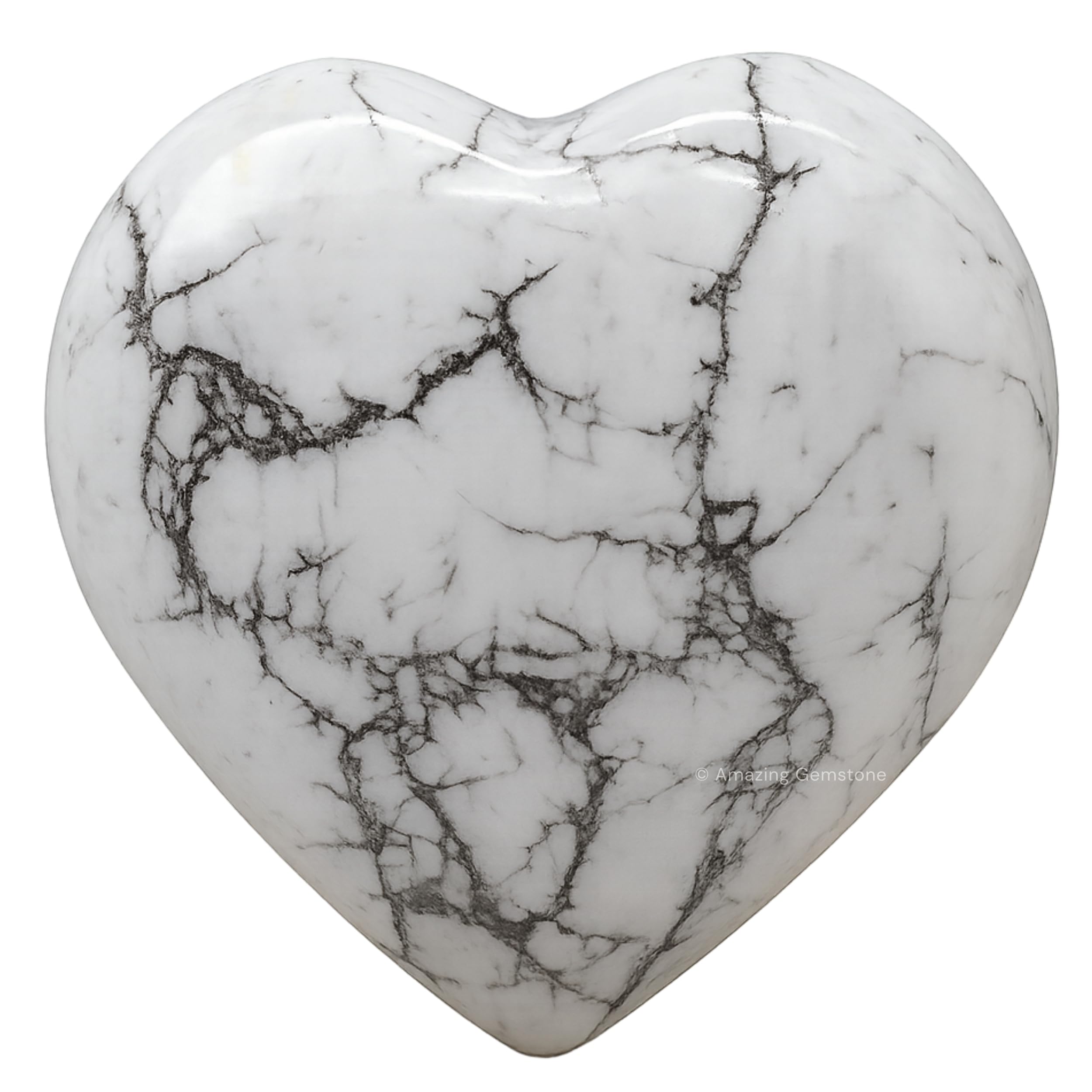 Amazing Gemstone cœur en howlite – pierre massage palmaire pour relaxation rapide.