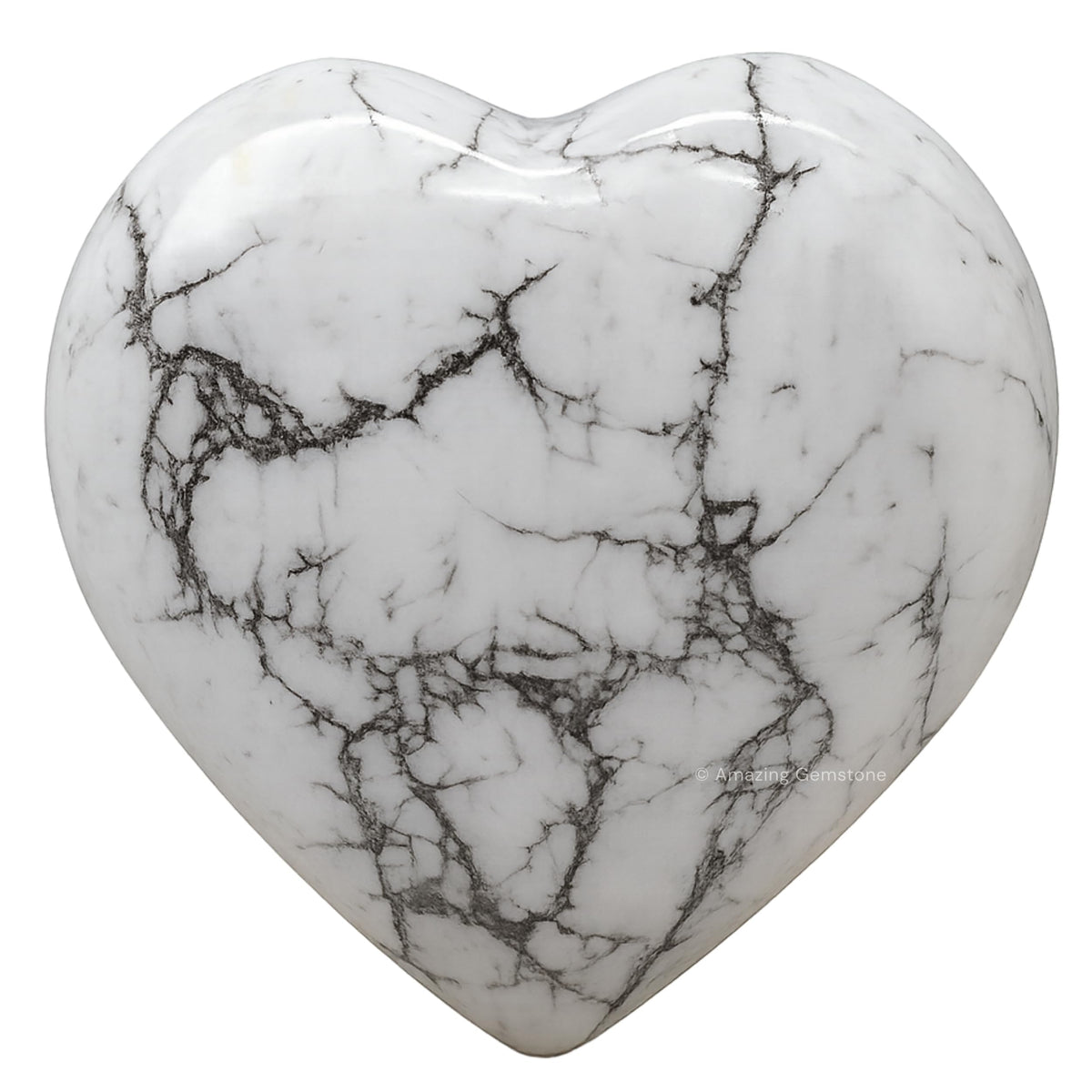 Amazing Gemstone cœur en howlite – pierre massage palmaire pour relaxation rapide.
