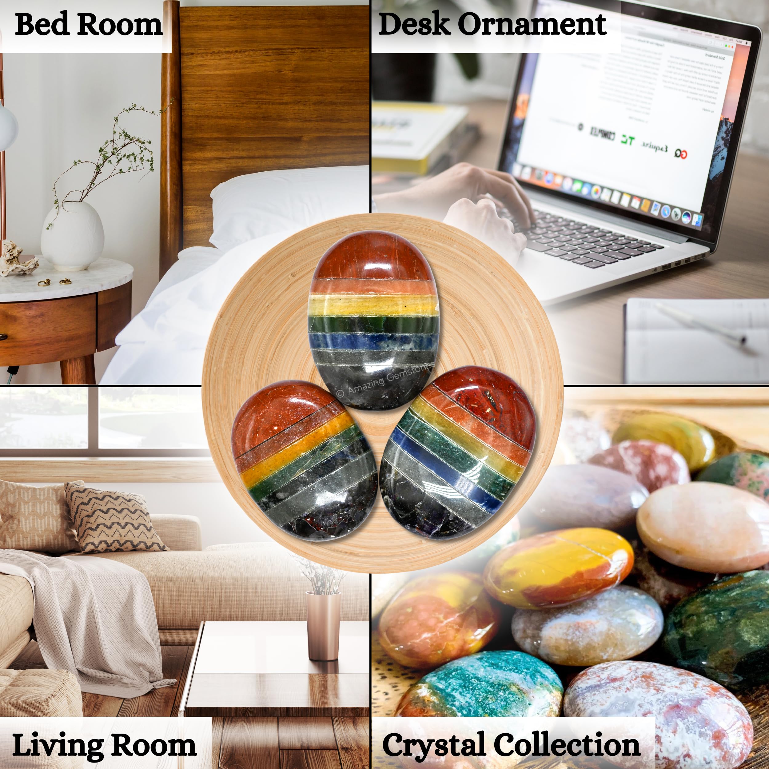 Amazing Gemstone coffret cadeau — pierres sept chakras parfaites pour anniversaire.