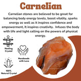 Amazing Gemstone Cornaline, certificat d'authenticité inclus.