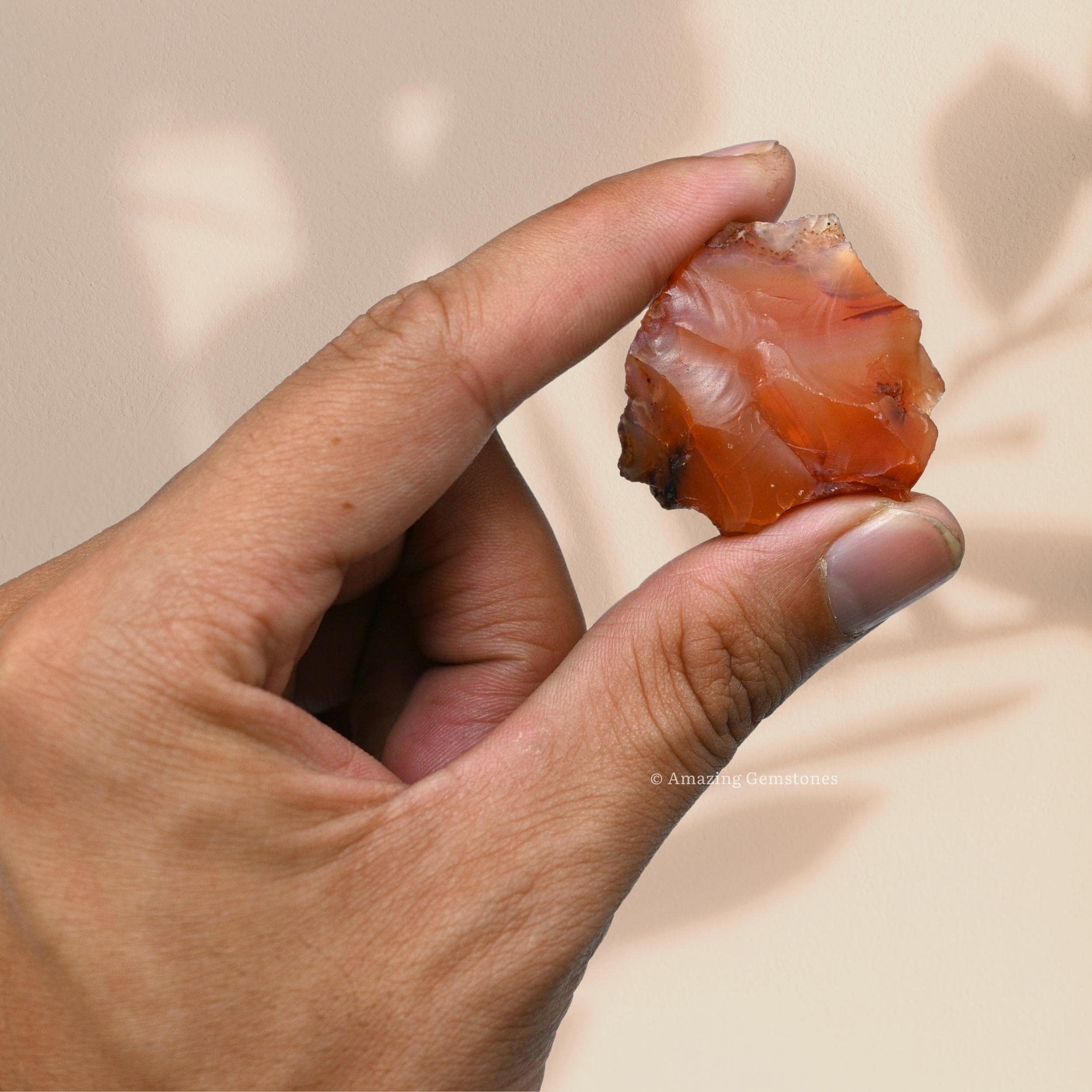 Amazing Gemstone Cornaline, usages pour projets de bricolage et polissage.