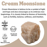 Amazing Gemstone Moonstone équilibre des chakras, pierre brute apaisante