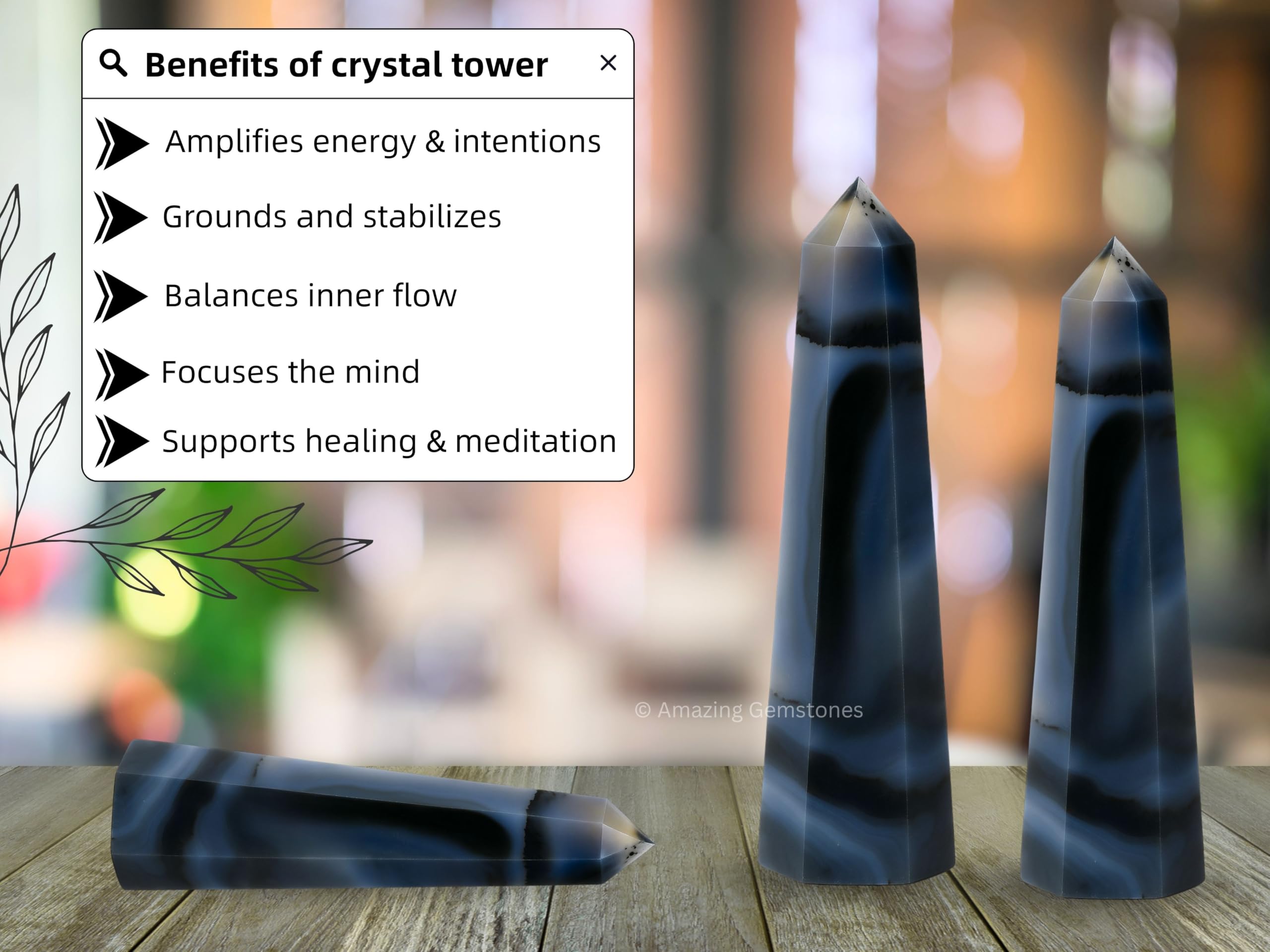 Amazing Gemstone Dendrite Agate Méditation-Relaxation favorise la concentration.