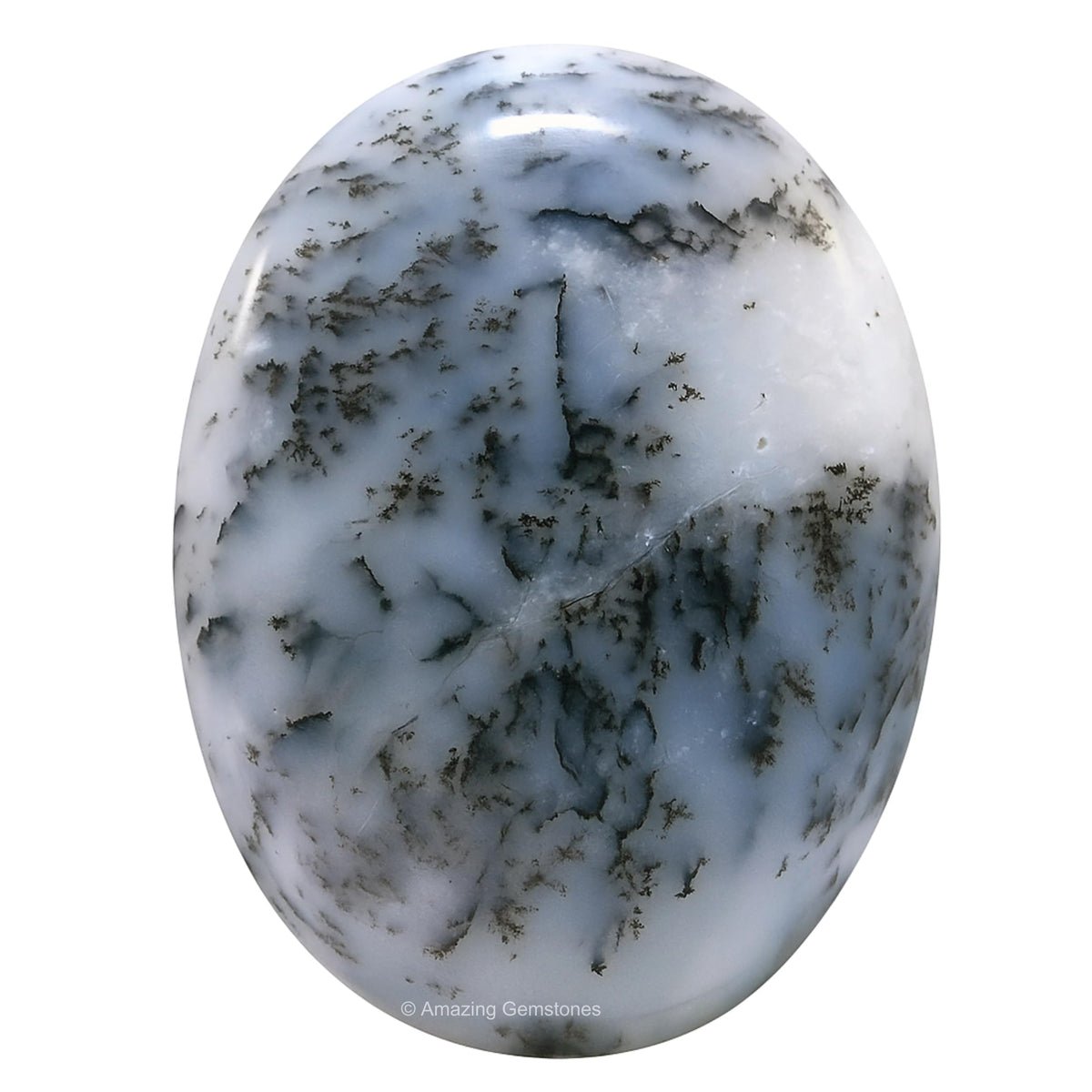 Amazing Gemstone dendrite opale : pierre de paume grande, idéale pour la méditation.