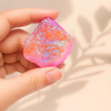 Amazing Gemstone détail proche quartz rose aura d’ange brut.