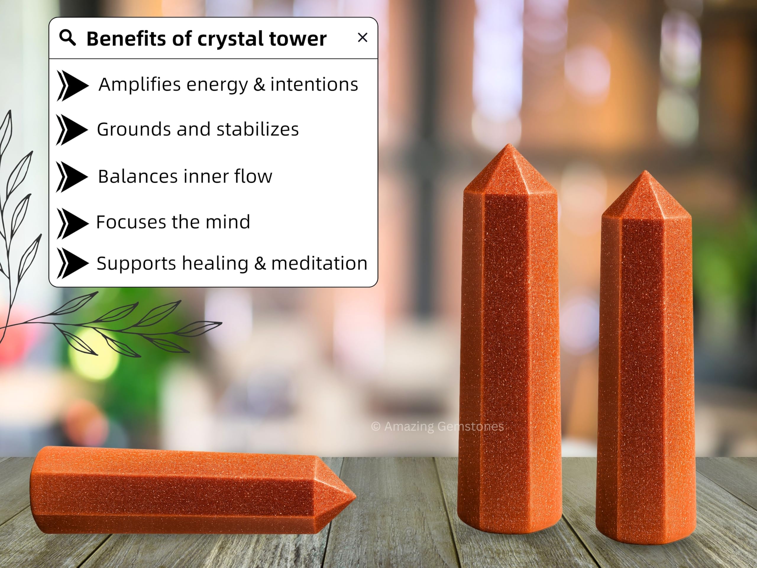Amazing Gemstone, cristal rouge doré, rappelle les énergies pour les grilles.
