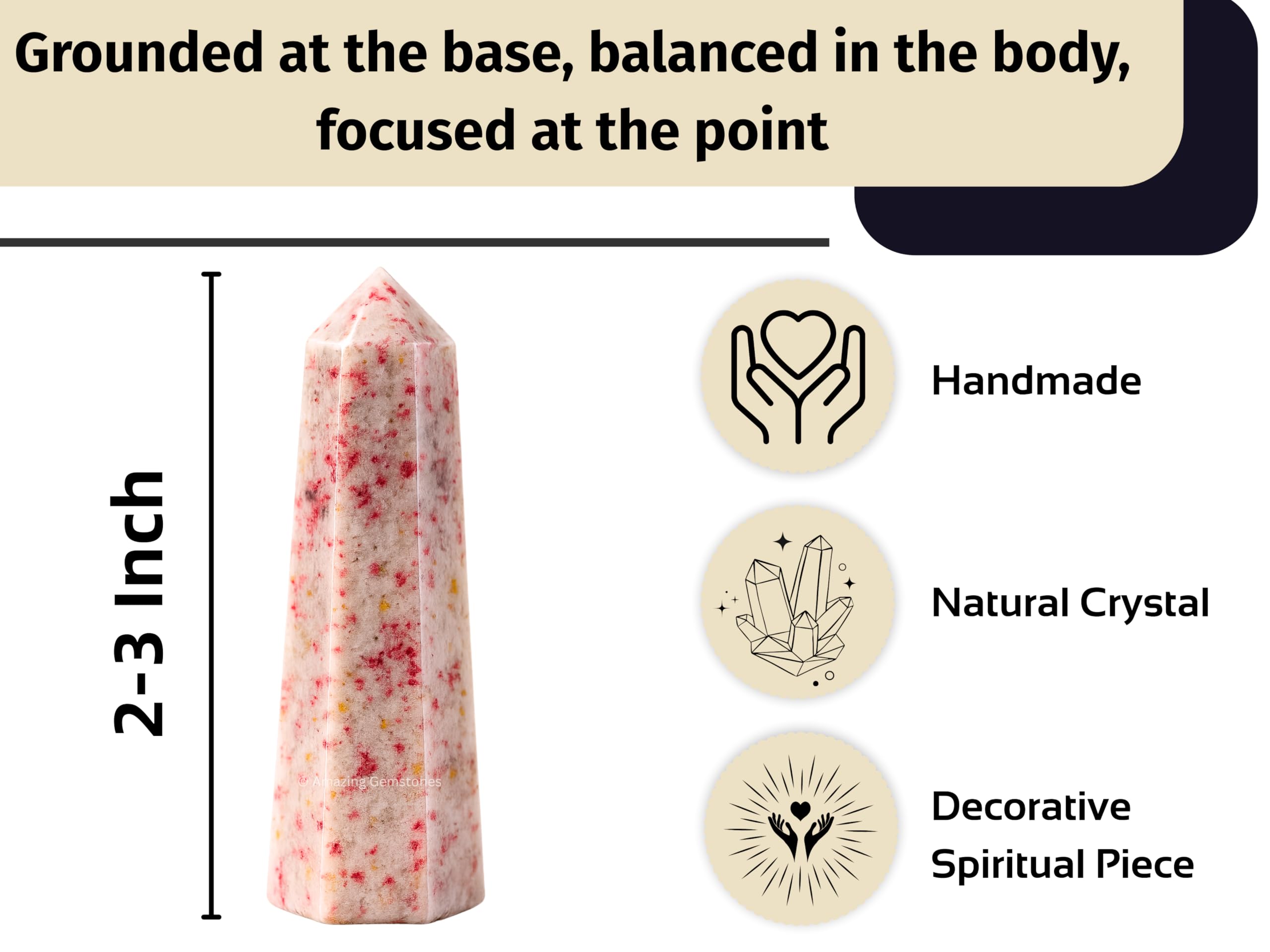 Amazing Gemstone Energie Direction Cristal — dirige l énergie vers vos intentions et projets.