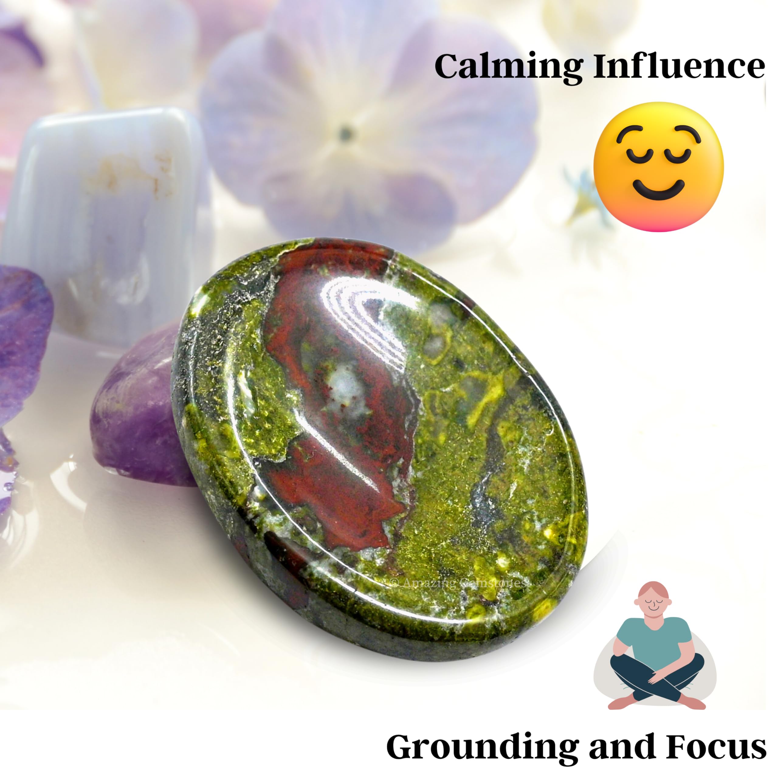 Amazing Gemstone dragon bloodstone, pierre de paume, pratique en séance de relaxation