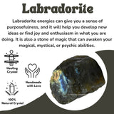 Amazing Gemstone Energie Labradorite, utile pour méditation et concentration.