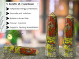 Amazing Gemstone obélisque cristal: favorise l'harmonie mentale, émotionnelle et concentration