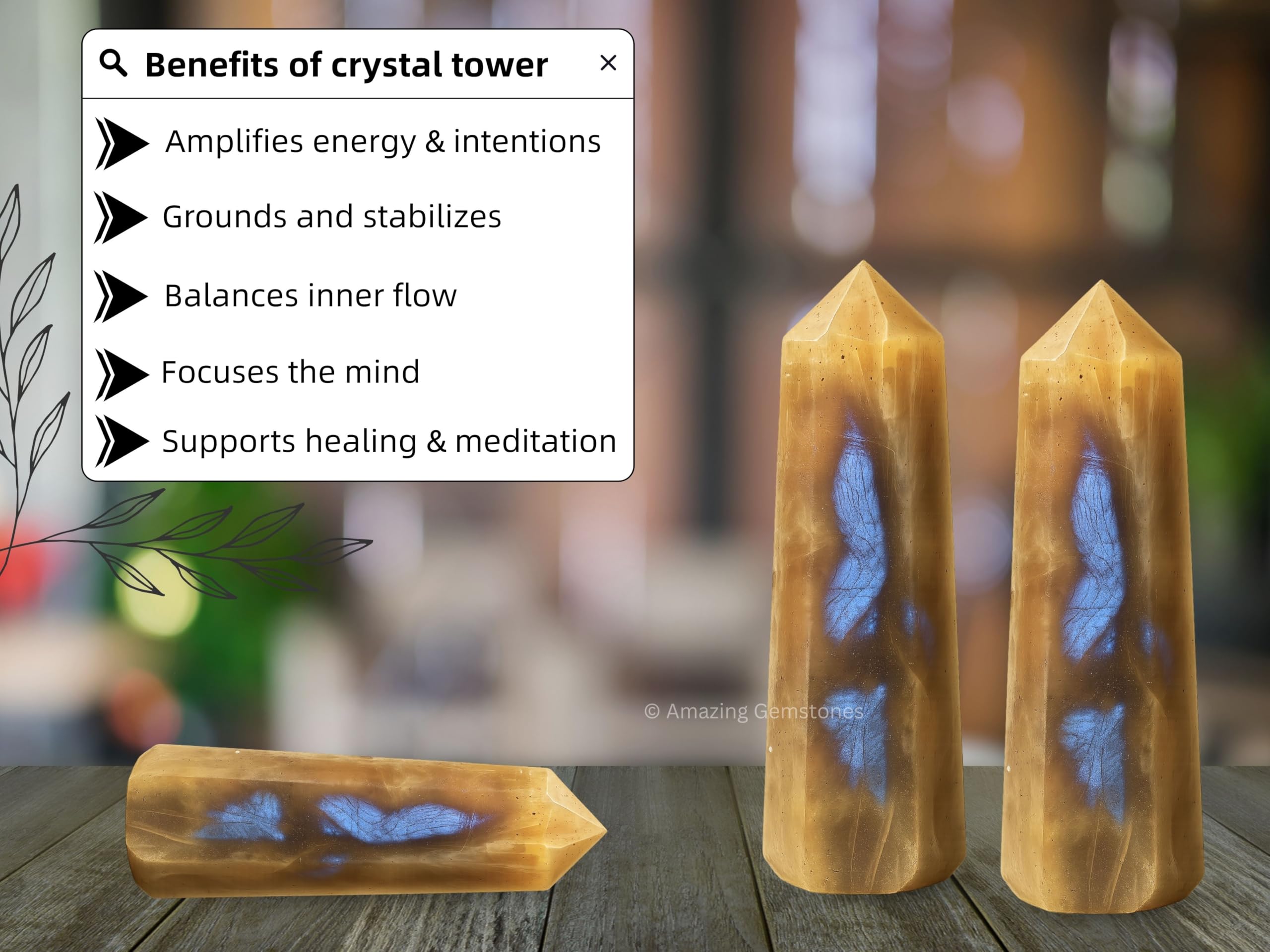 Amazing Gemstone equilibre-mental-physique-emotionnel: aide à atteindre un état de calme centré.