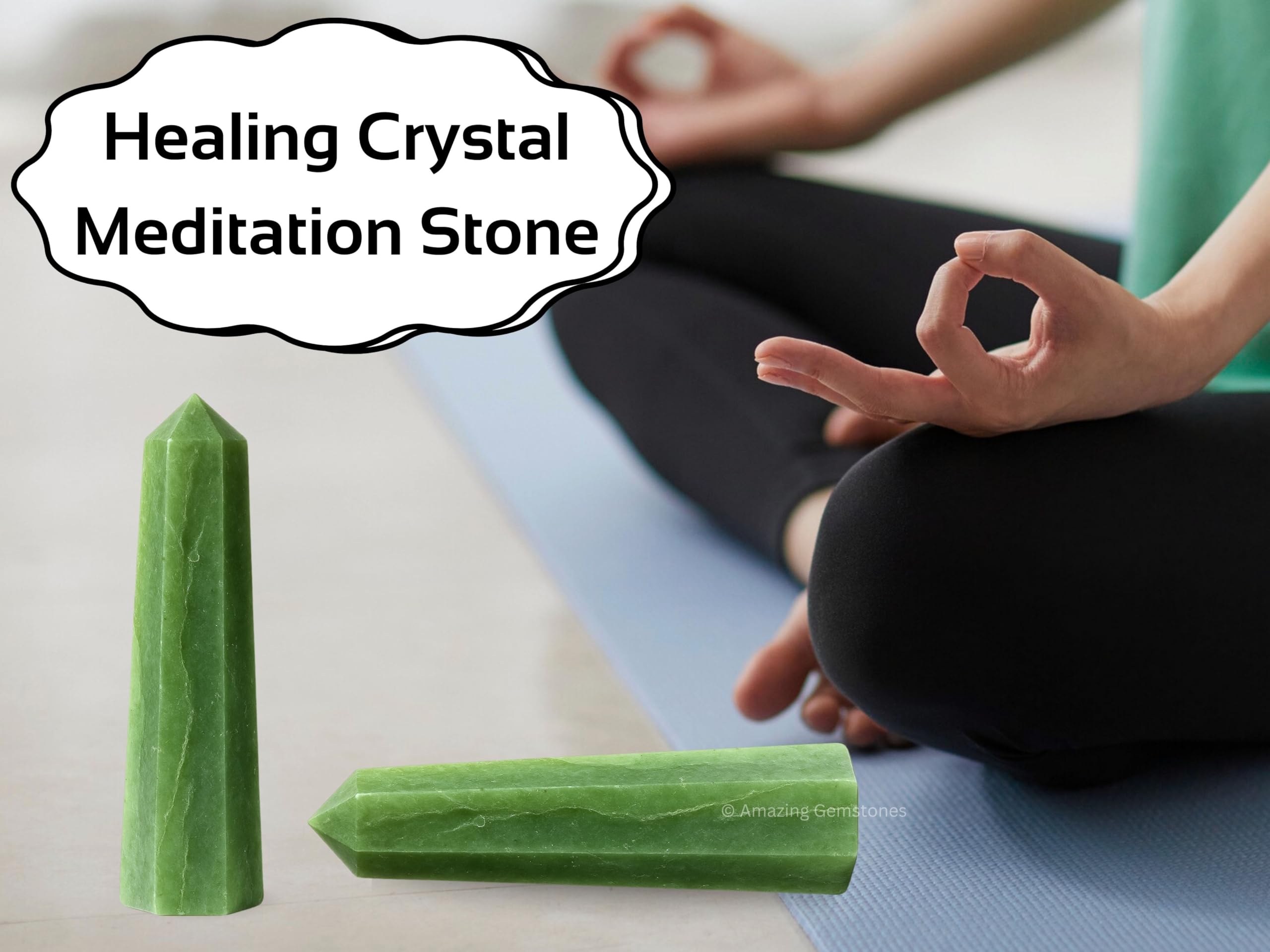 L’espace méditation Amazing Gemstone en aventurine invite calme et concentration.