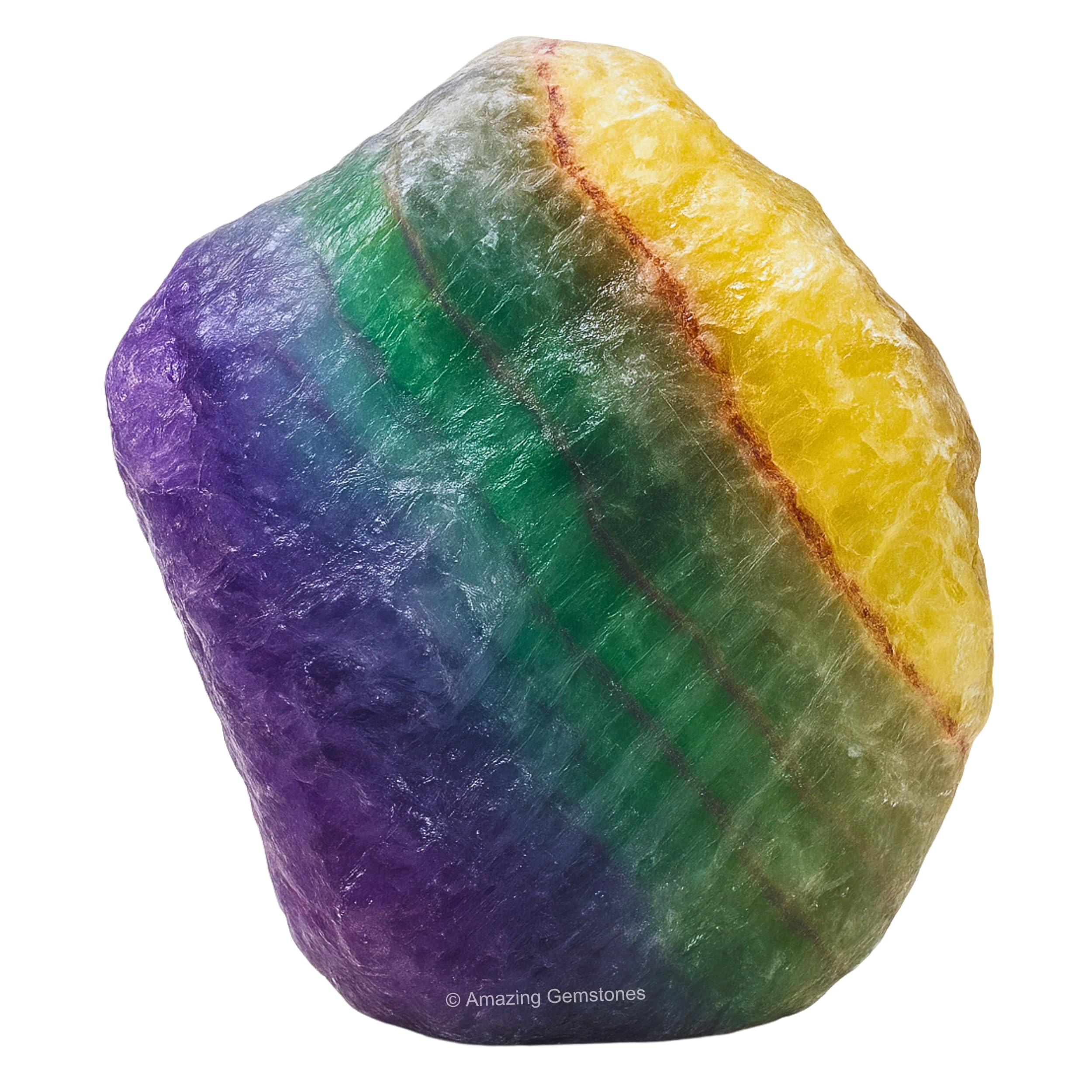 Gros plan sur fluorite brute – textures et couleurs uniques d'Amazing Gemstone.