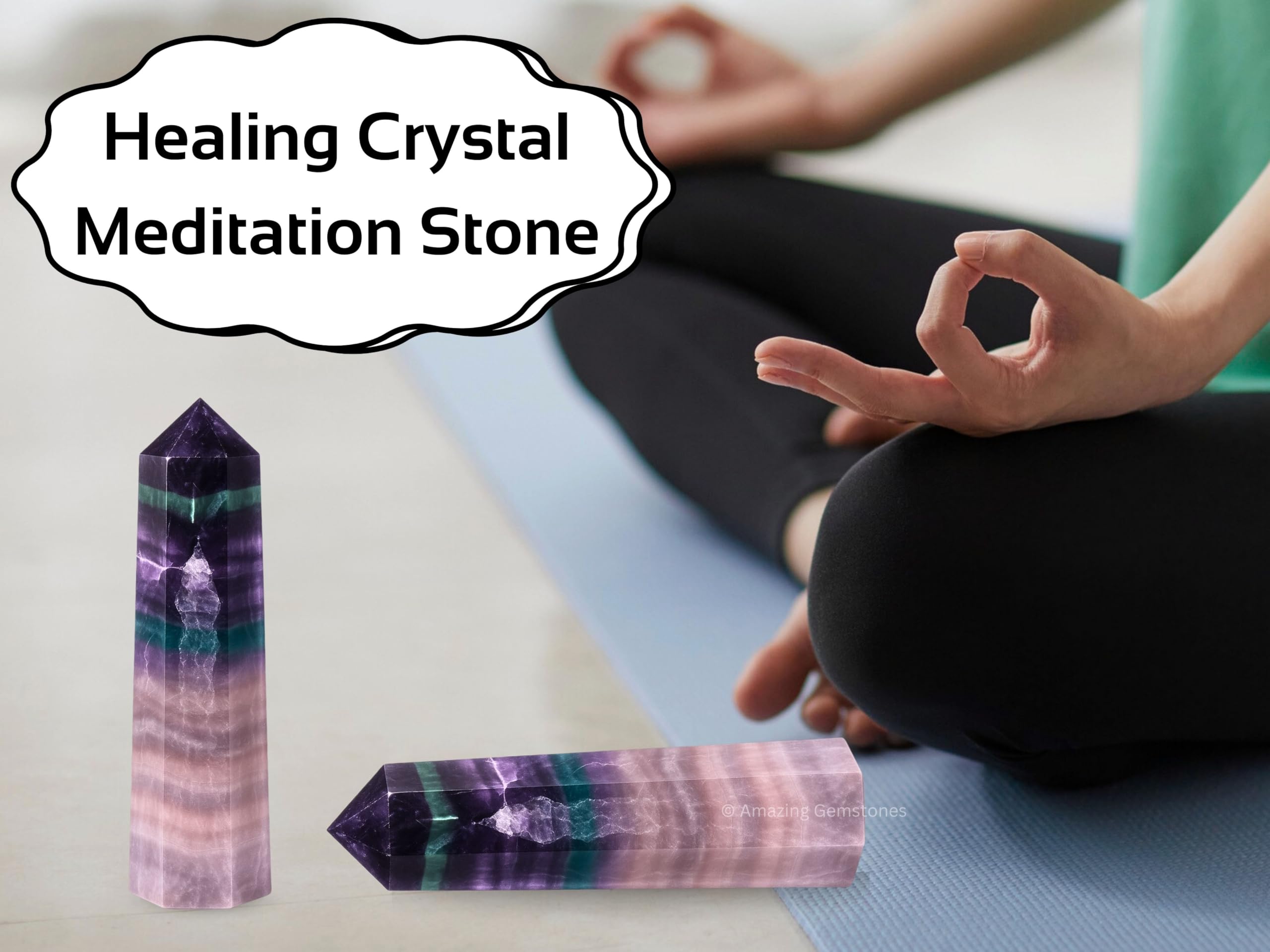 Amazing Gemstone Fluorite Crystal Tower – bien-être quotidien grâce à la lumière naturelle du cristal.