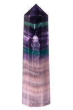 Amazing Gemstone Fluorite Crystal Tower – pointe: énergie concentrée pour Reiki et grilles cristallines.