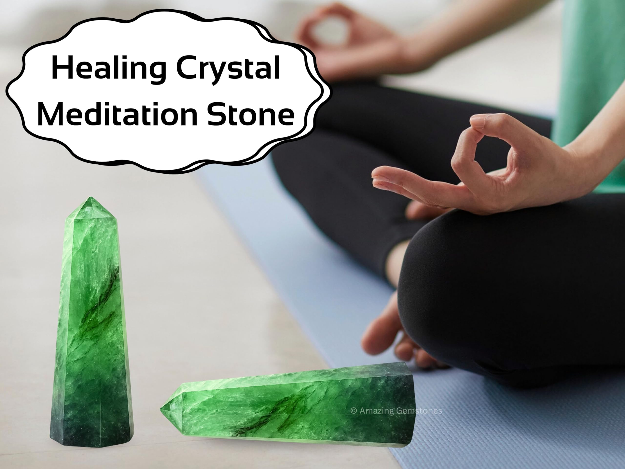 Amazing Gemstone fluorite verte, ambiance bureau, favorise concentration et climat calme