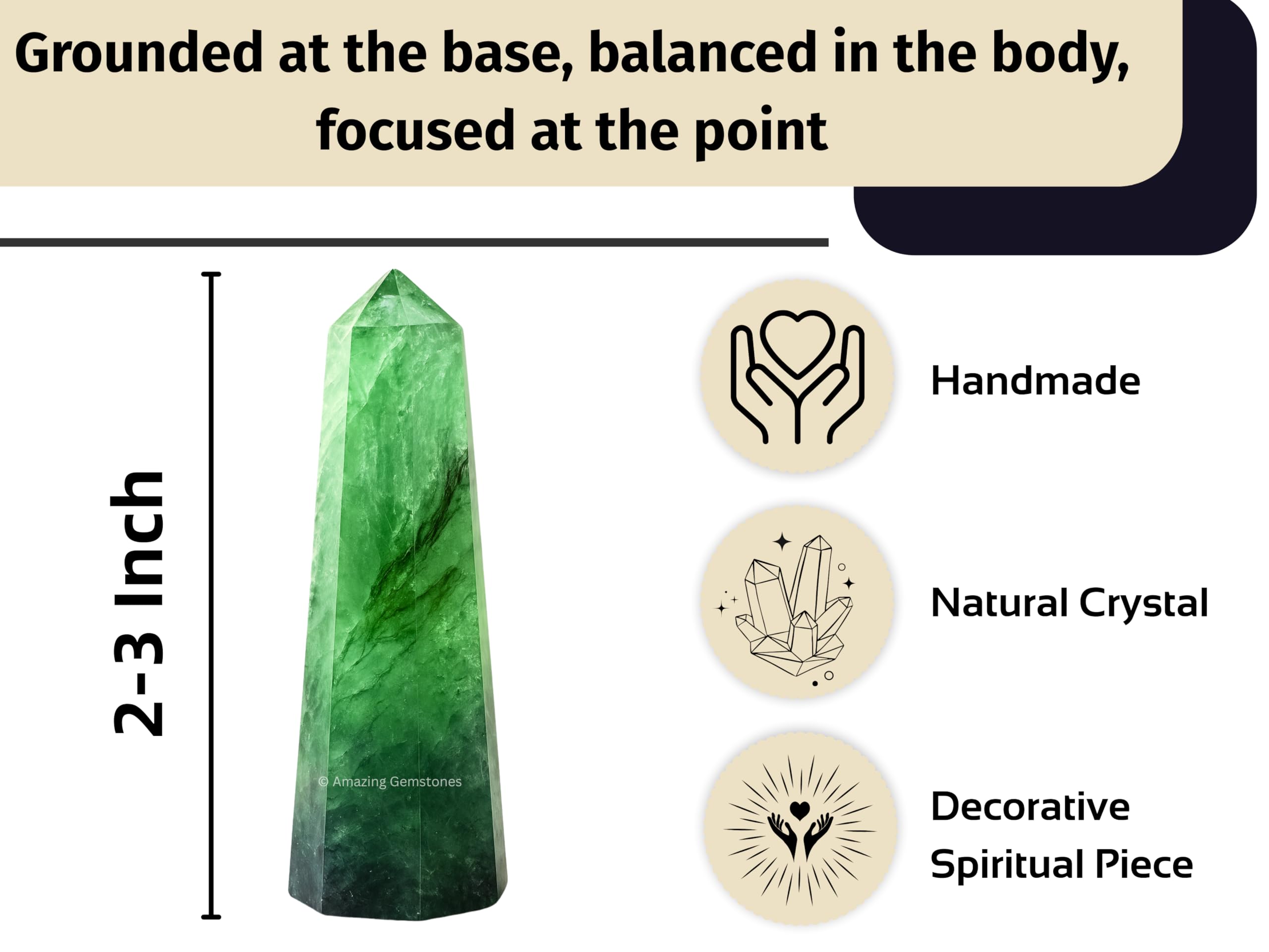 Amazing Gemstone fluorite verte, purification d'espace, utile pour méditation et concentration