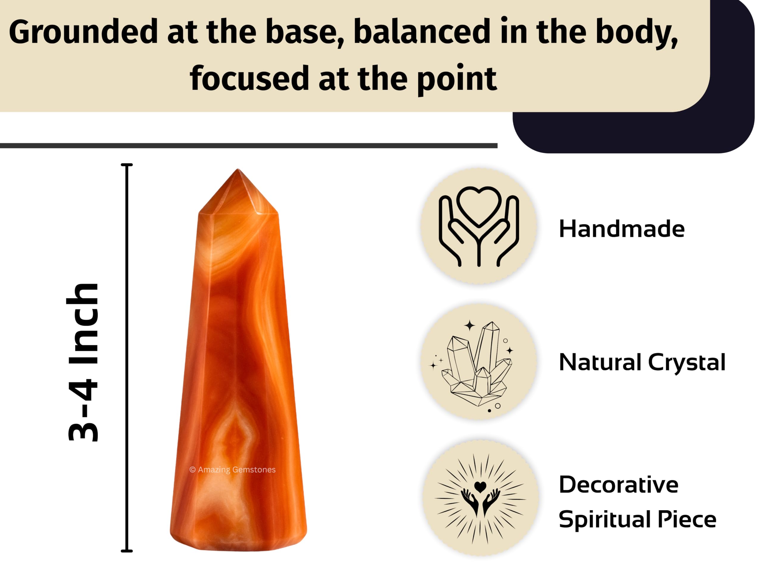 Amazing Gemstone grid-centre cristal carnelian onyx : ambiance apaisante et clarté mentale.