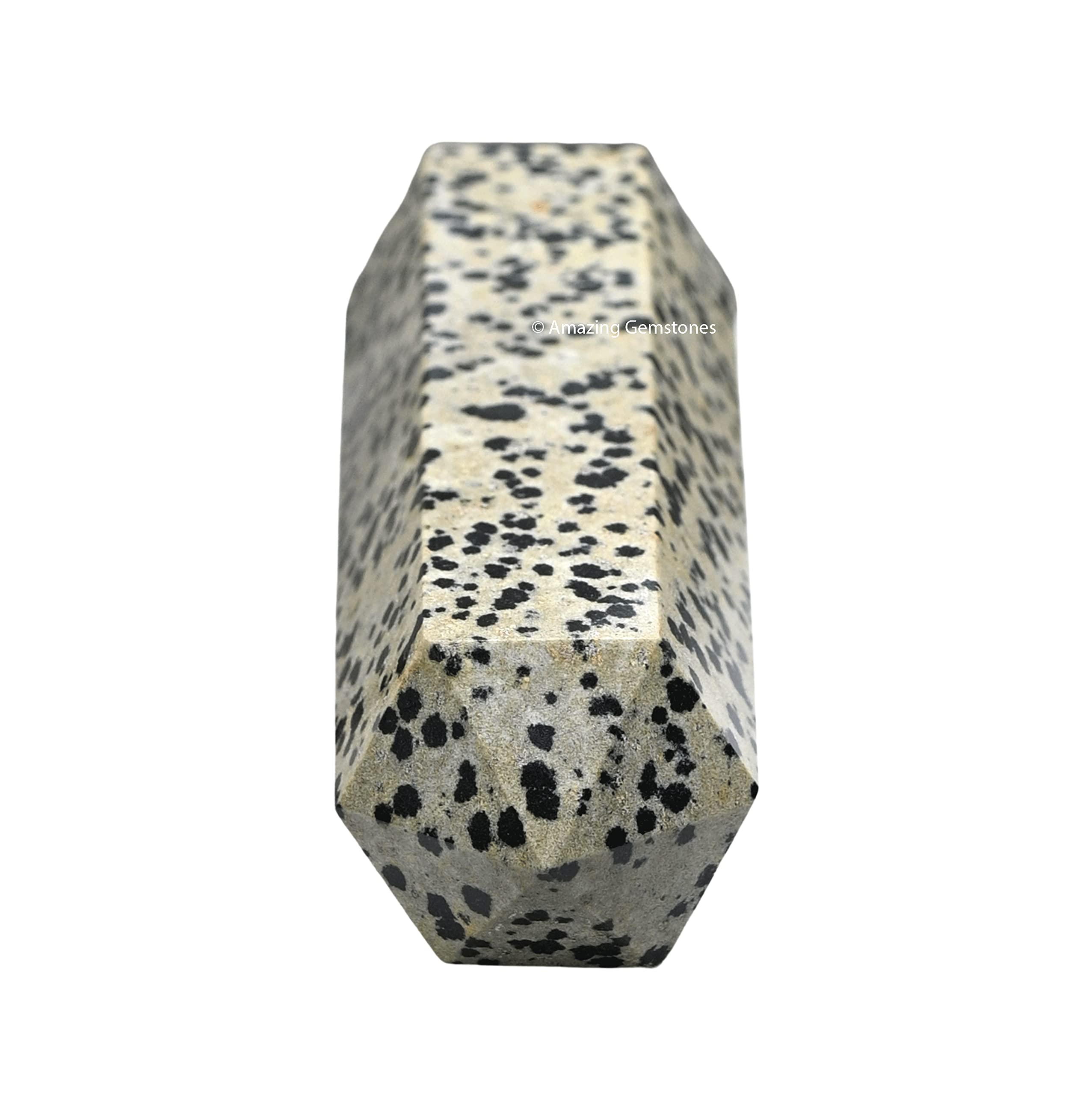 Amazing Gemstone – grille cristal dalmatien jaspe, centre l’intention et la guérison énergétique.