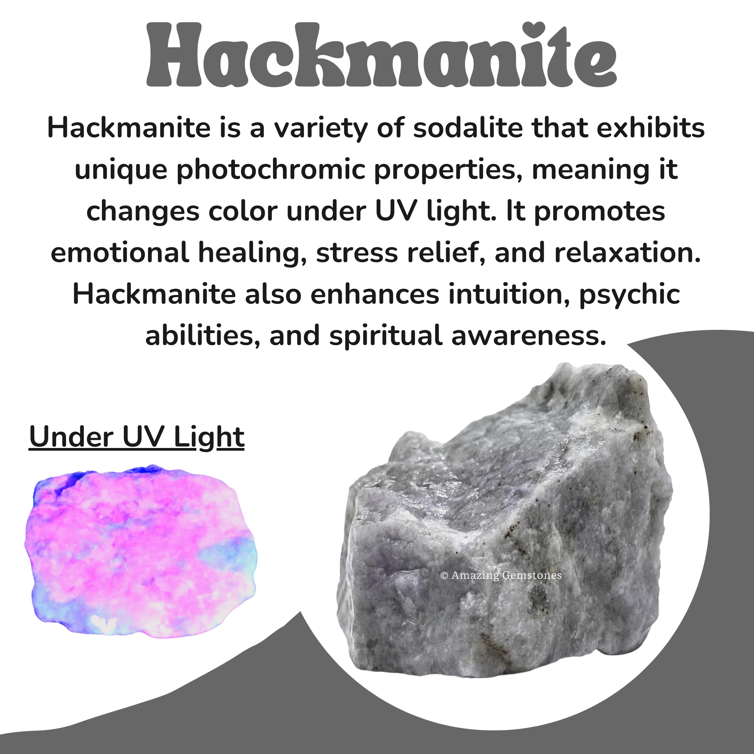 Amazing Gemstone Hackmanite : pierre authentifiée avec certificat