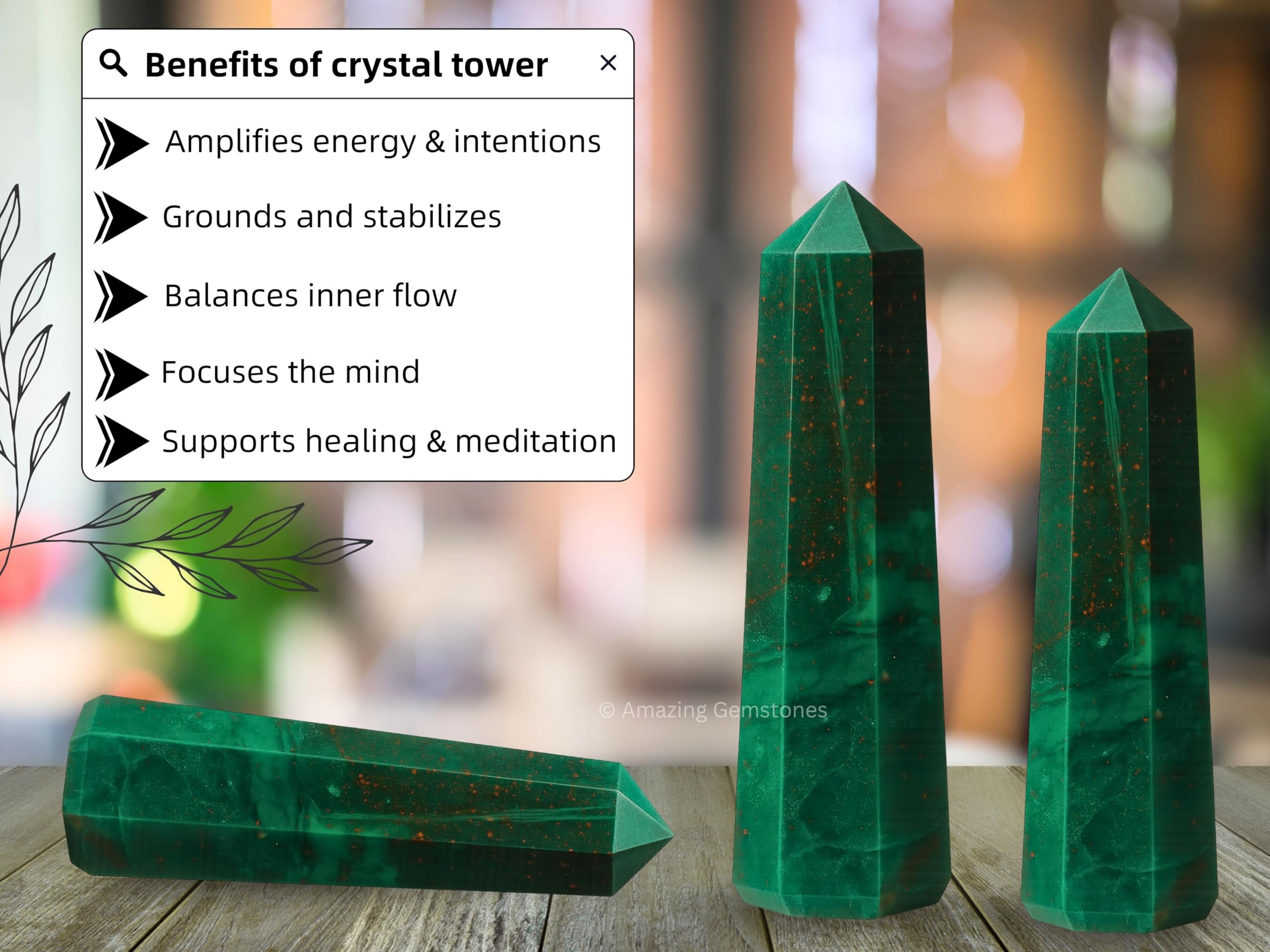 Amazing Gemstone héliotrope: idéal pour le bureau et une ambiance sereine.