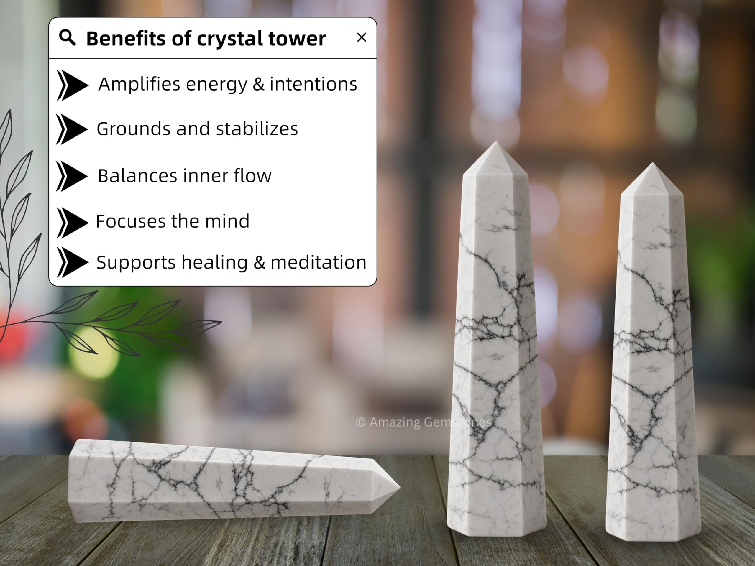 Amazing Gemstone Howlite Tour attraction-abondance suggère des opportunités positives