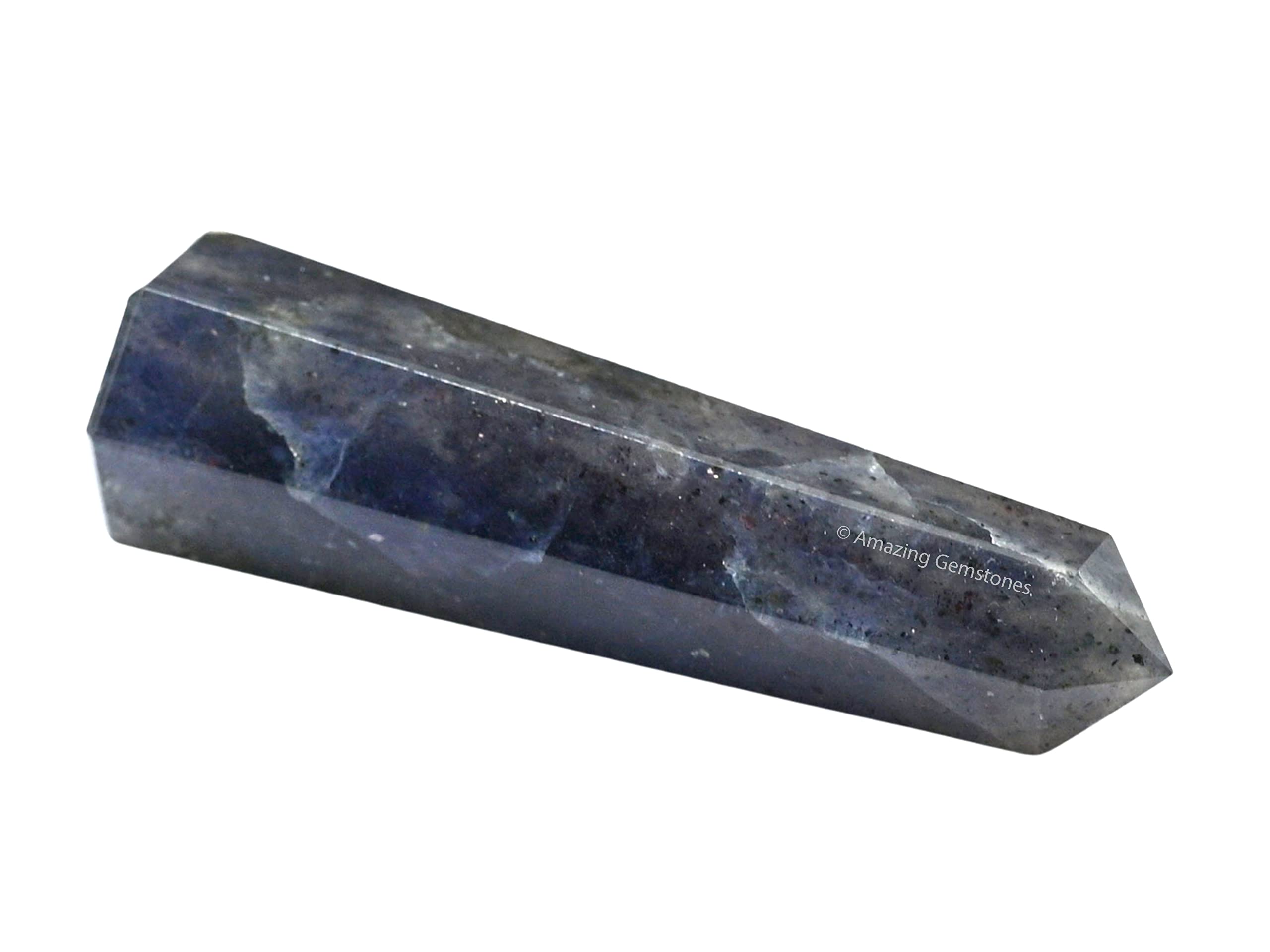 Amazing Gemstone Pointe Iolite Méditation: favorise concentration et tranquillité intérieure.