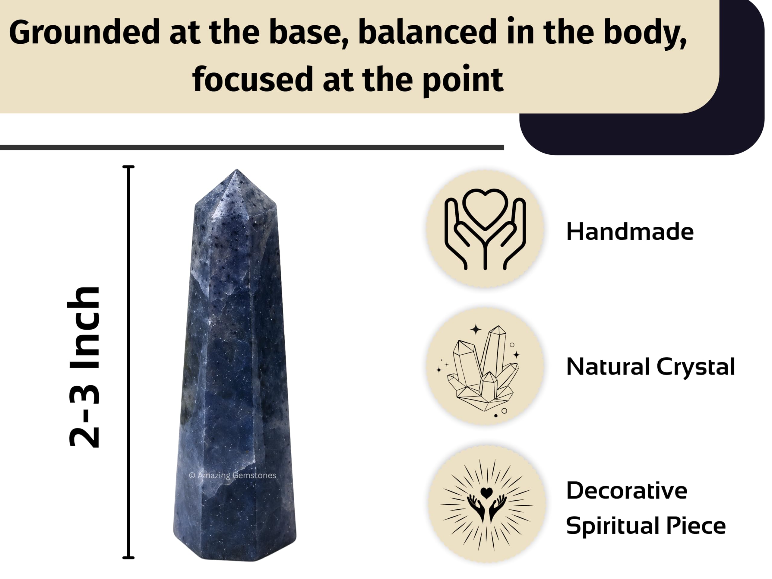 Amazing Gemstone Tour Purificateur d’Air Iolite: purifie l’espace et stimule les énergies.