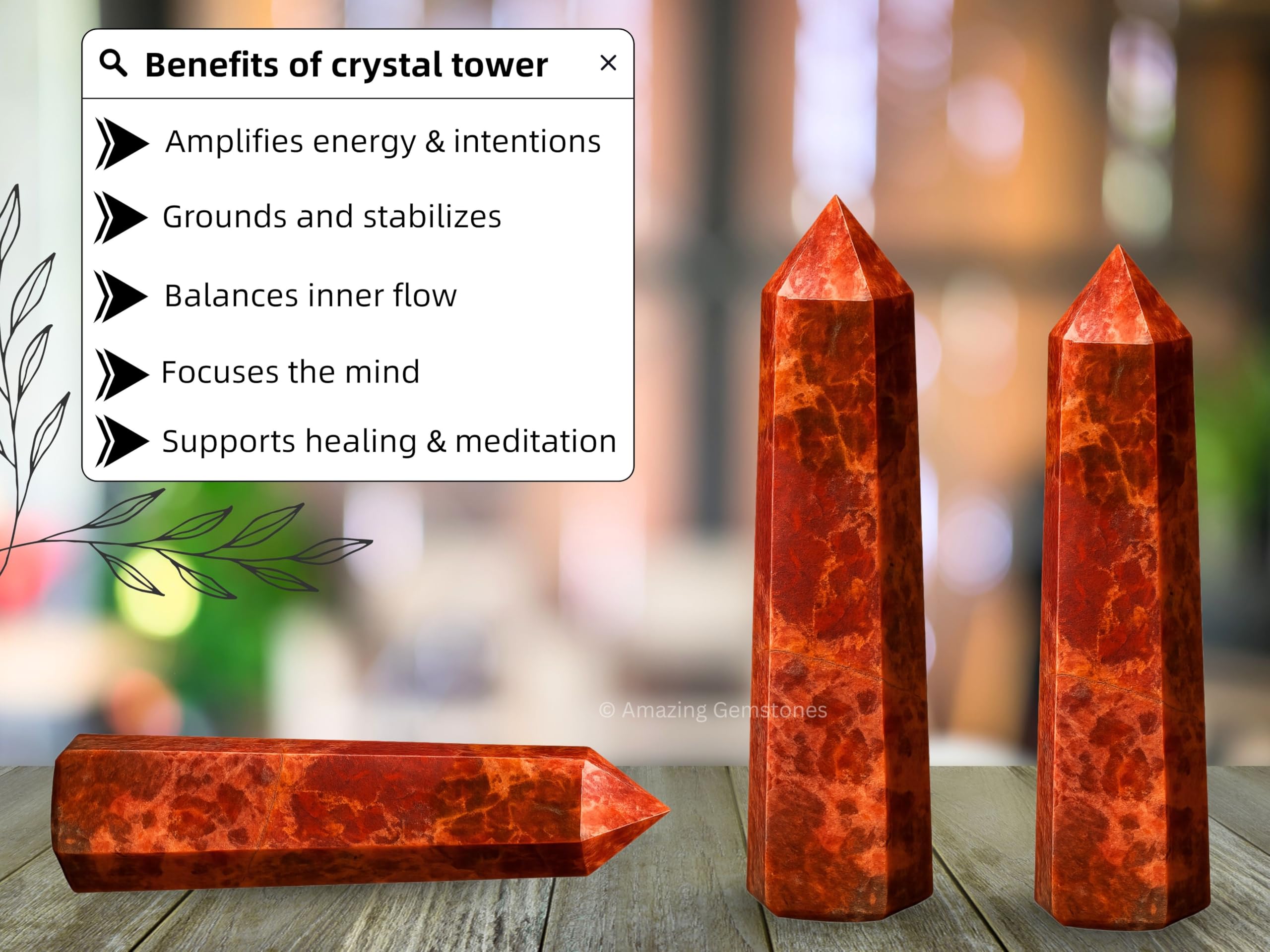 Amazing Gemstone – jaspe breccie: purification atmosphérique et ambiance apaisante.