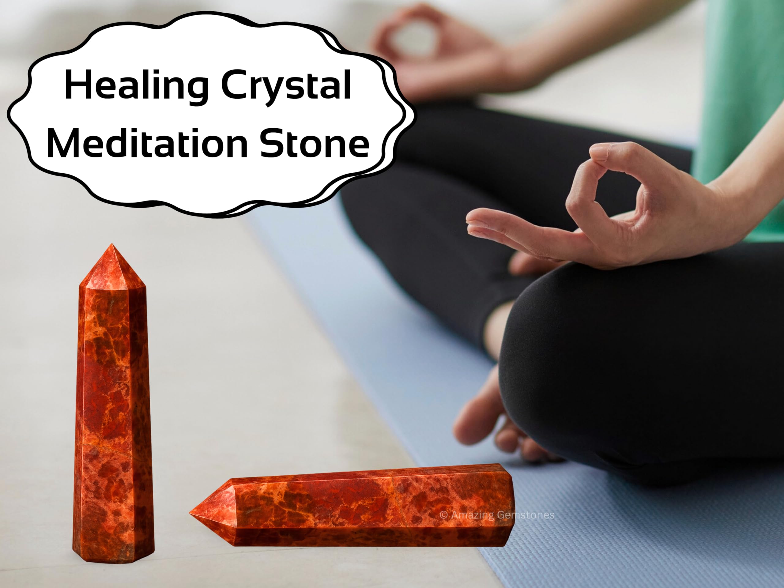 Amazing Gemstone jaspe-brecie-tour-cristal: purificateur d air énergique pour l espace