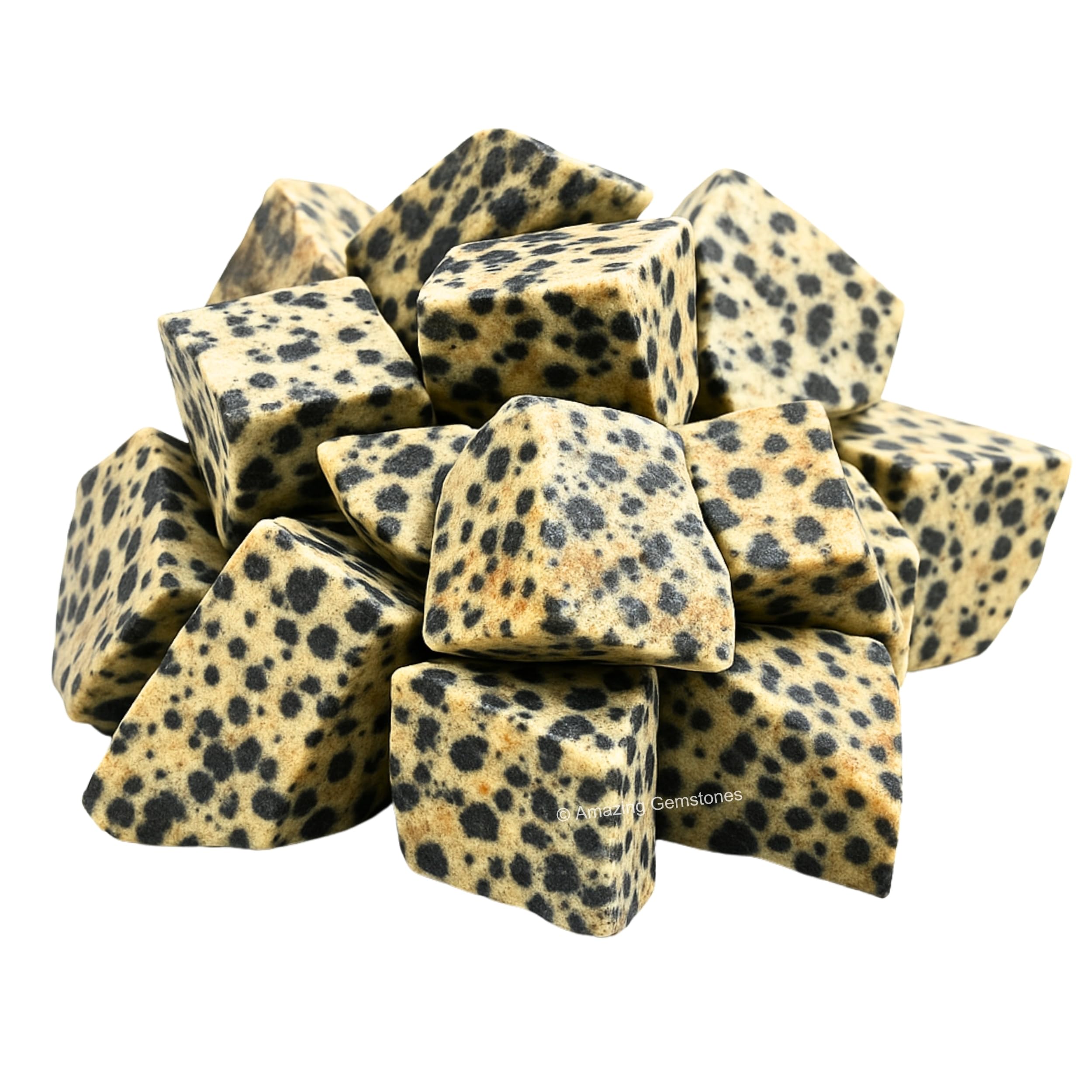 Amazing Gemstone jaspe dalmatien — texture naturelle et motifs uniques.