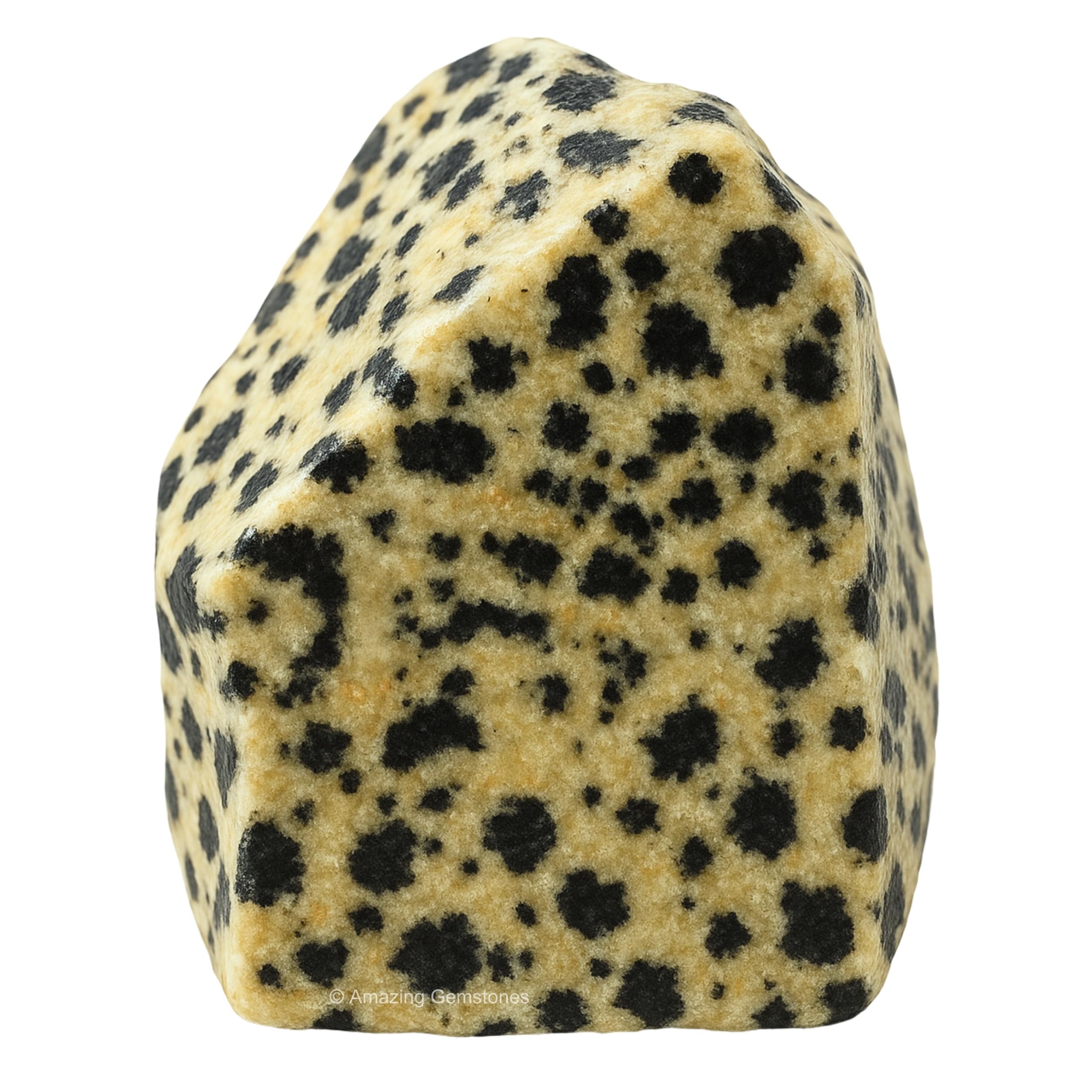 Amazing Gemstone jaspe dalmatien — pierre brute parfaite pour méditation et concentration.