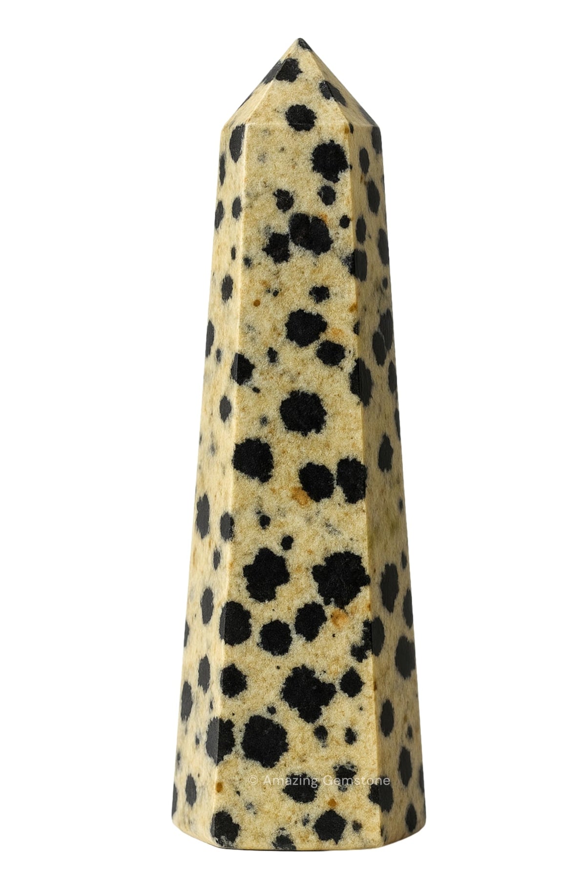 Amazing Gemstone jaspe dalmatien — pointe cristal: énergie vivifiante pour votre espace