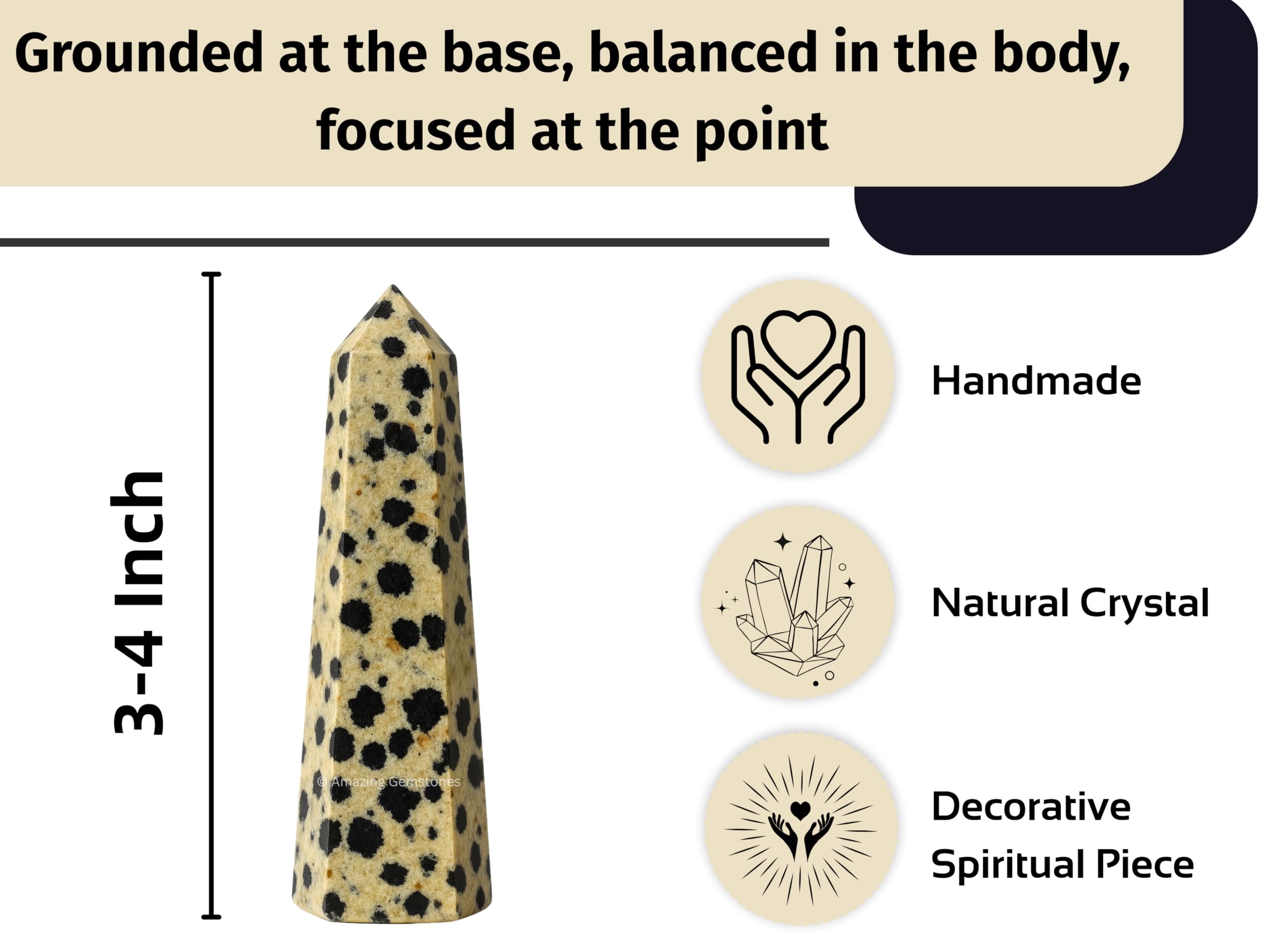 Amazing Gemstone jaspe dalmatien — purificateur d'espace: dissipe l'énergie négative