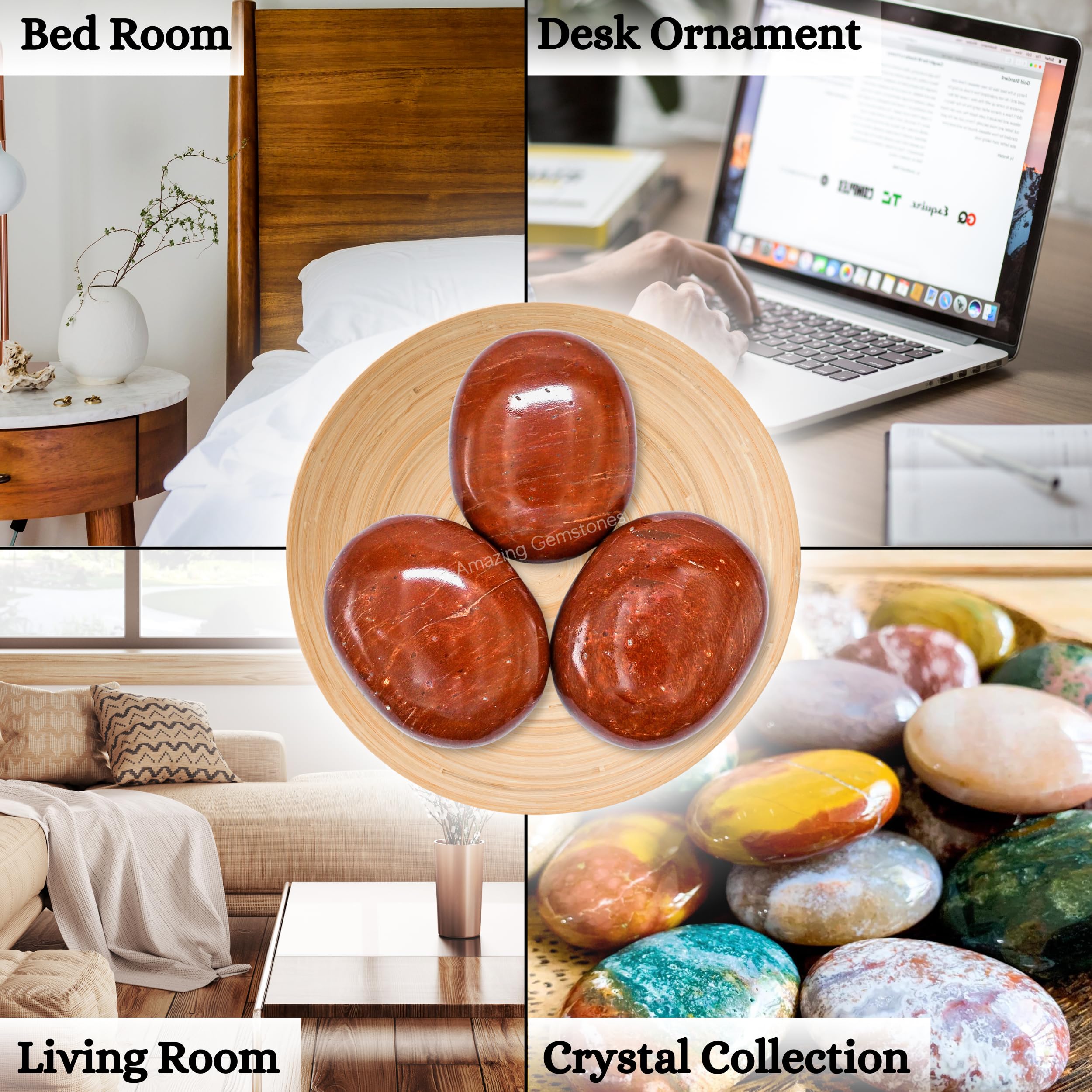 Amazing Gemstone jaspe rouge: énergie stable pour pratiques de yoga et respiration